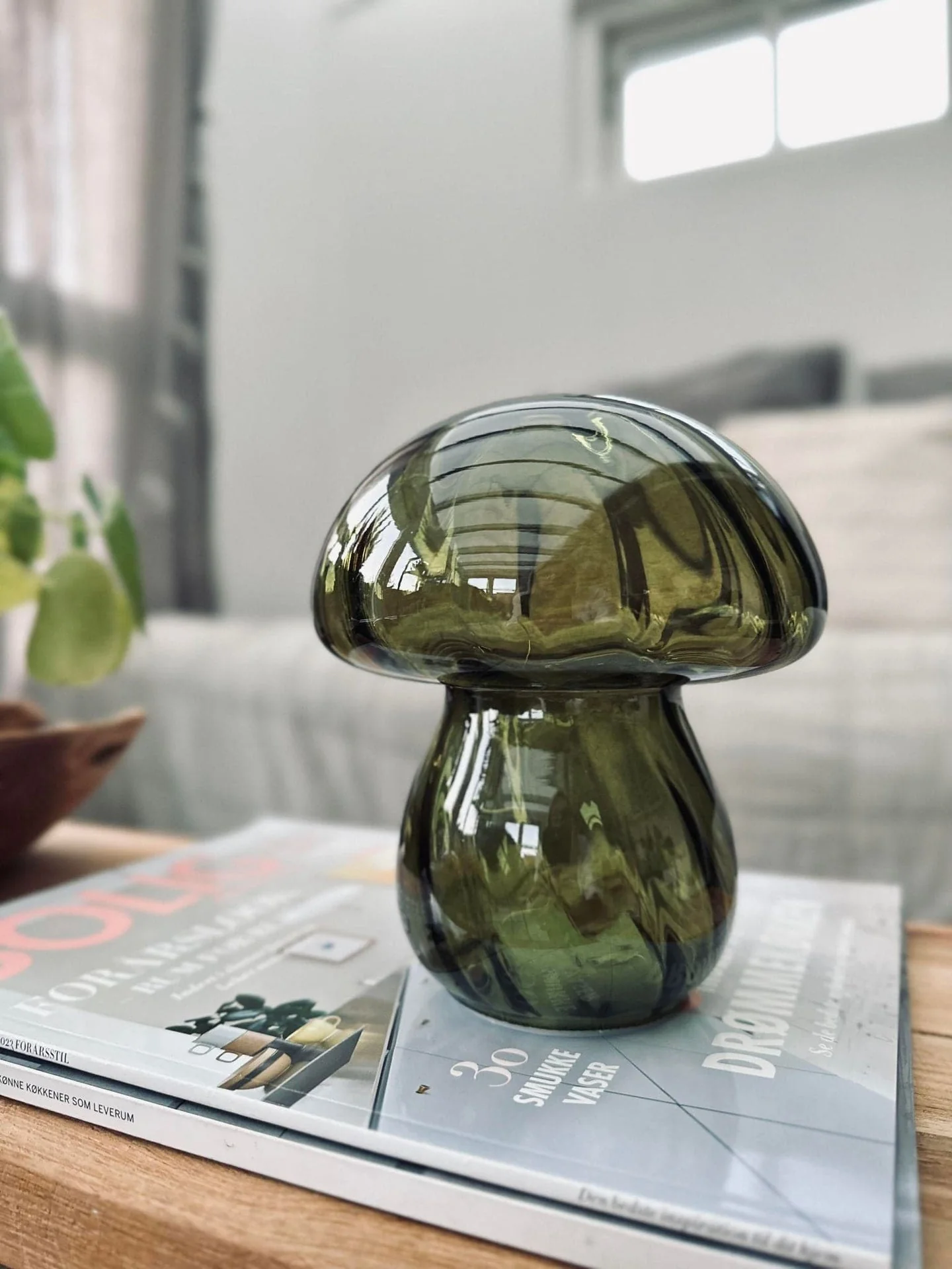 MUSHROOM Lampe med LED 15cm – Grønn
