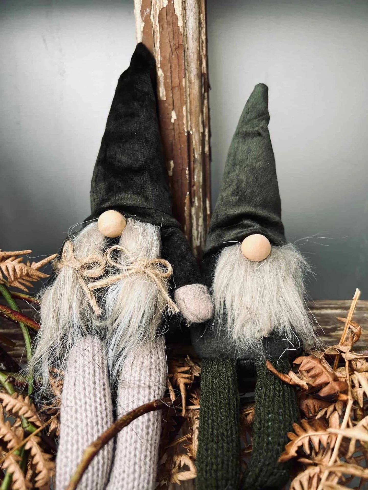 Nisse i velour med lange ben - Grønn 22 cm - Image 3