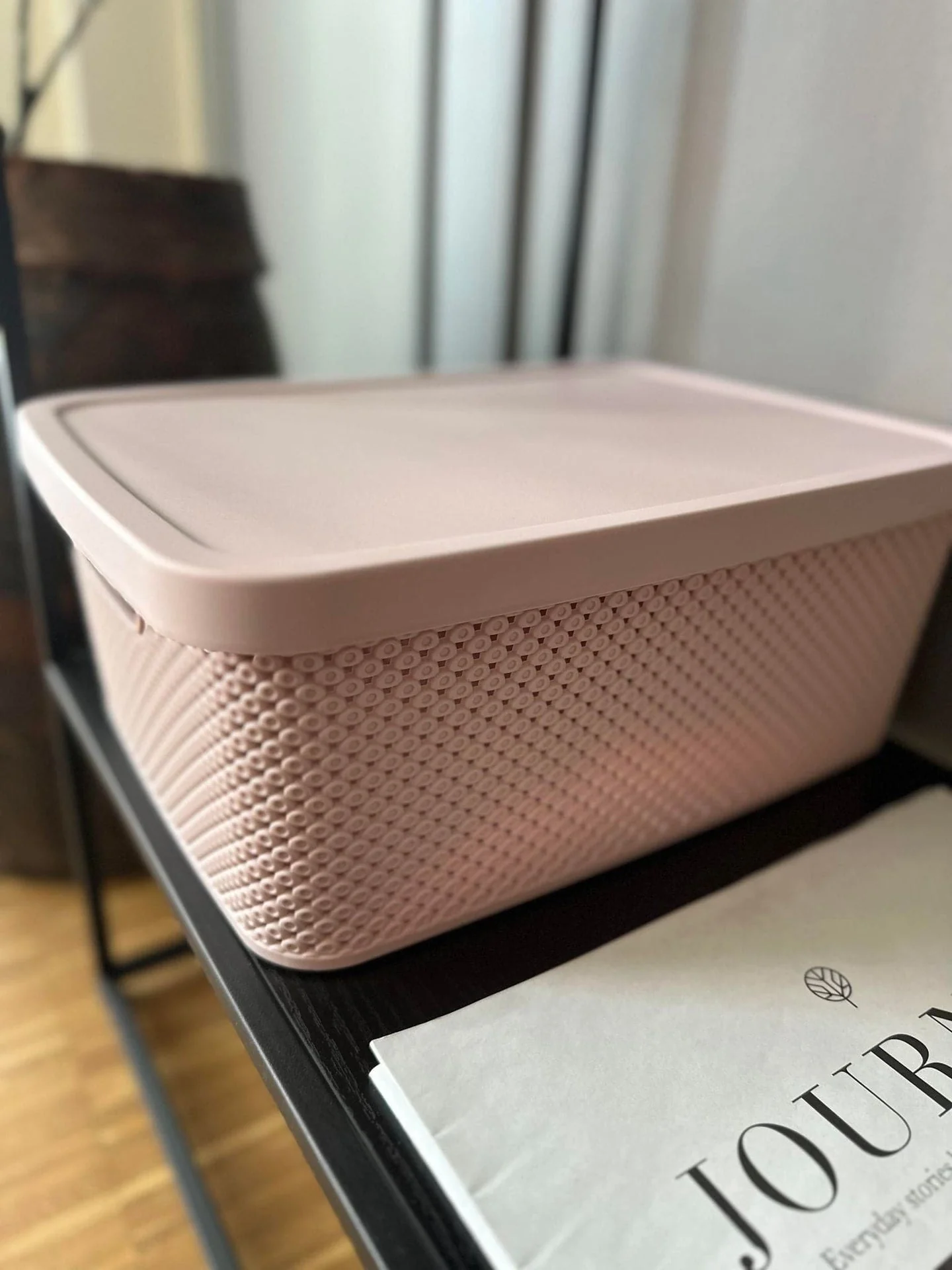 Oppbevaringsboks med lokk i rosa - Large - Image 4