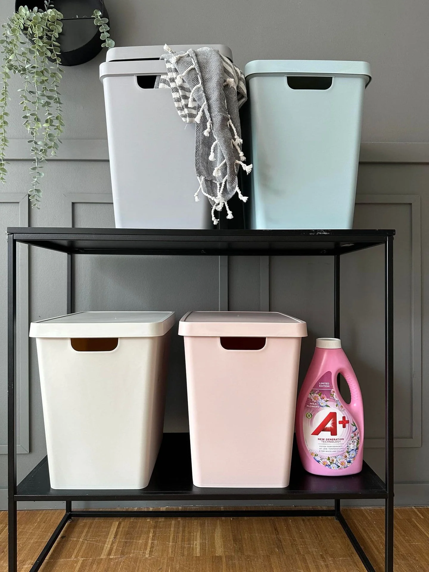Oppbevaringsboks med lokk - XL Dus rosa