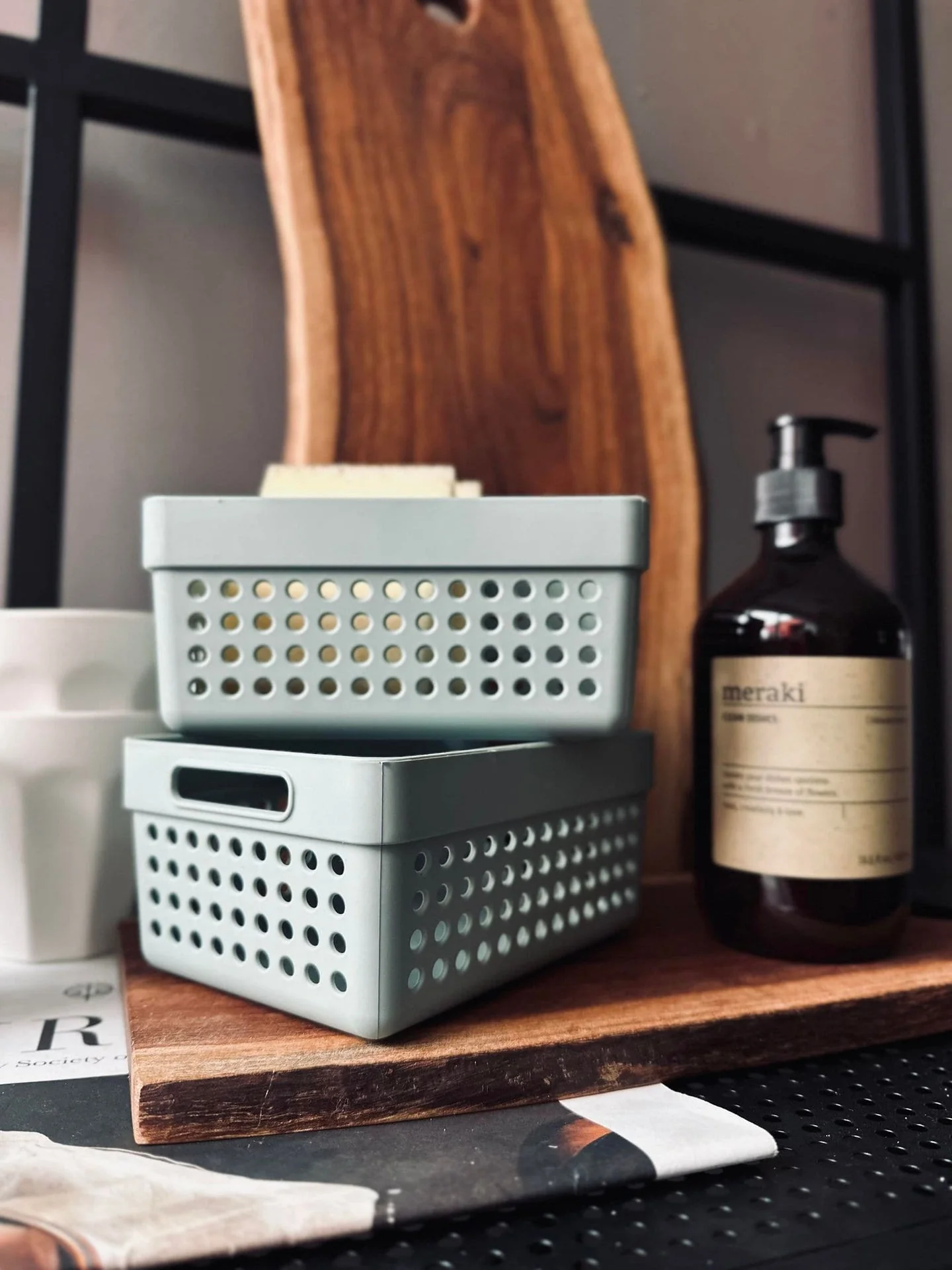 Oppbevaringskasse – Sett med 2 stk Dusty green