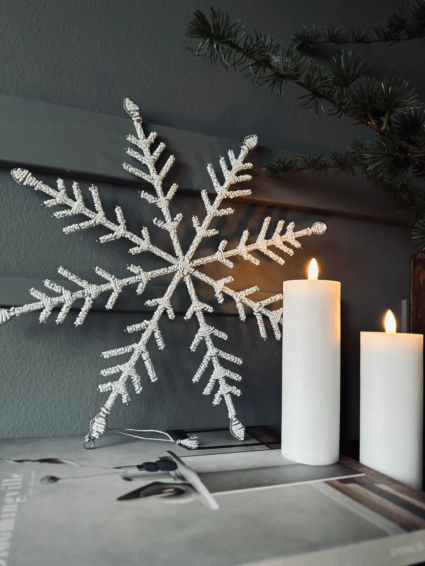 Juleanheng 35 cm Snøfnugg Hvit miks - Image 3