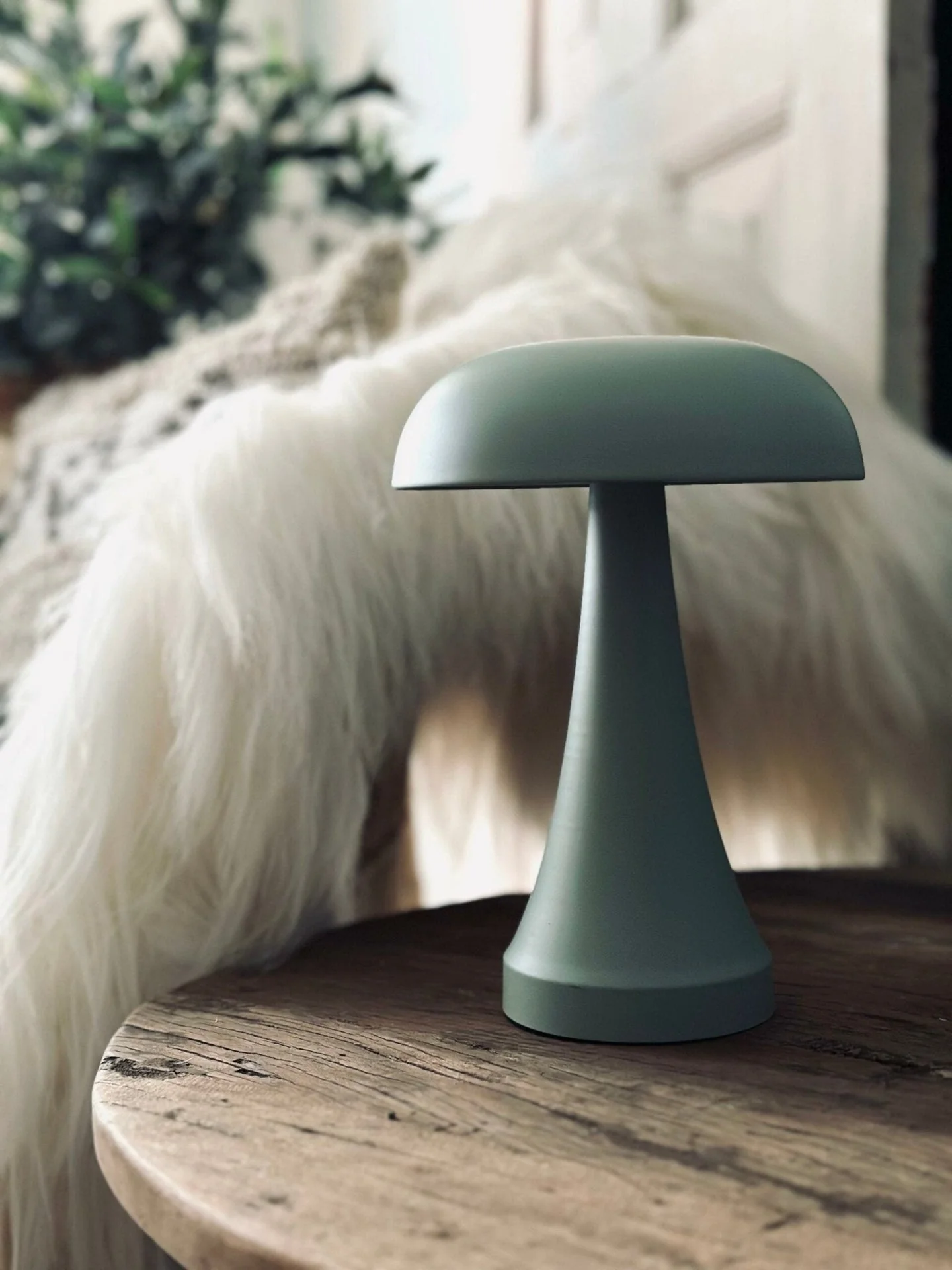 Bordlampe oppladbar – Mushroom Dusty green - Image 4