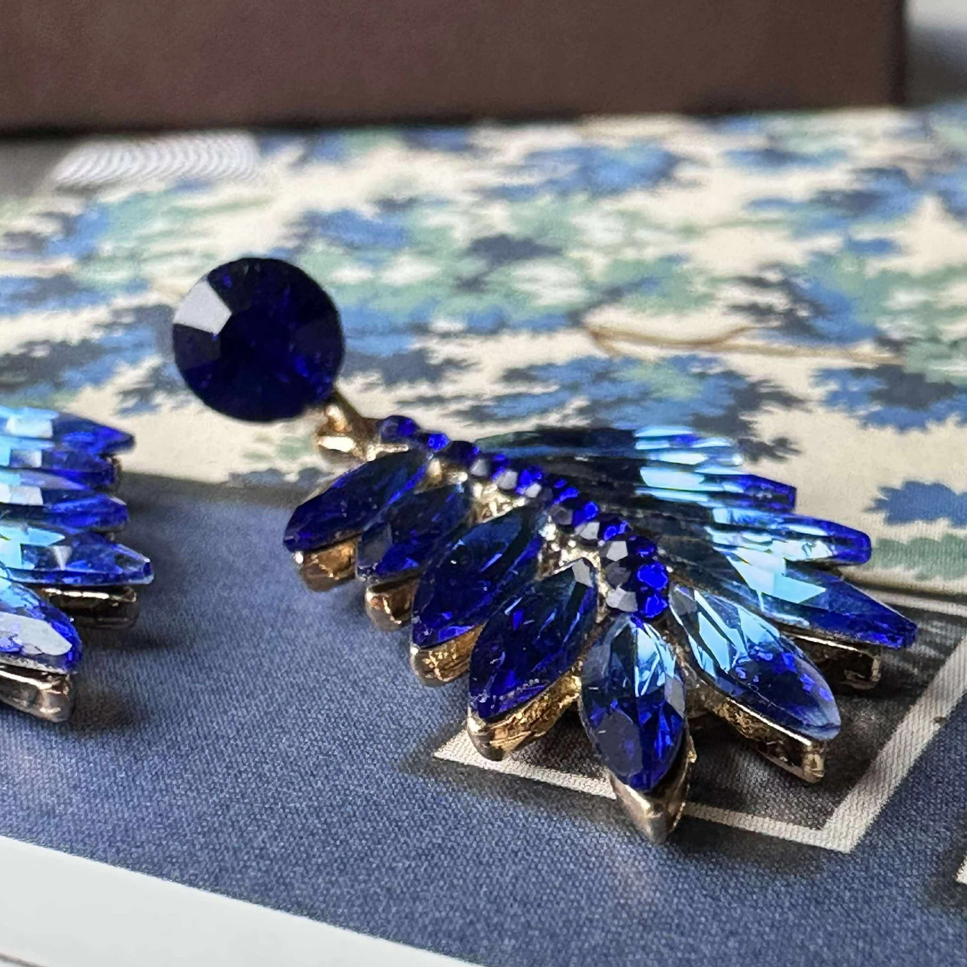 Øreringer Feather - Royal blue - Image 6