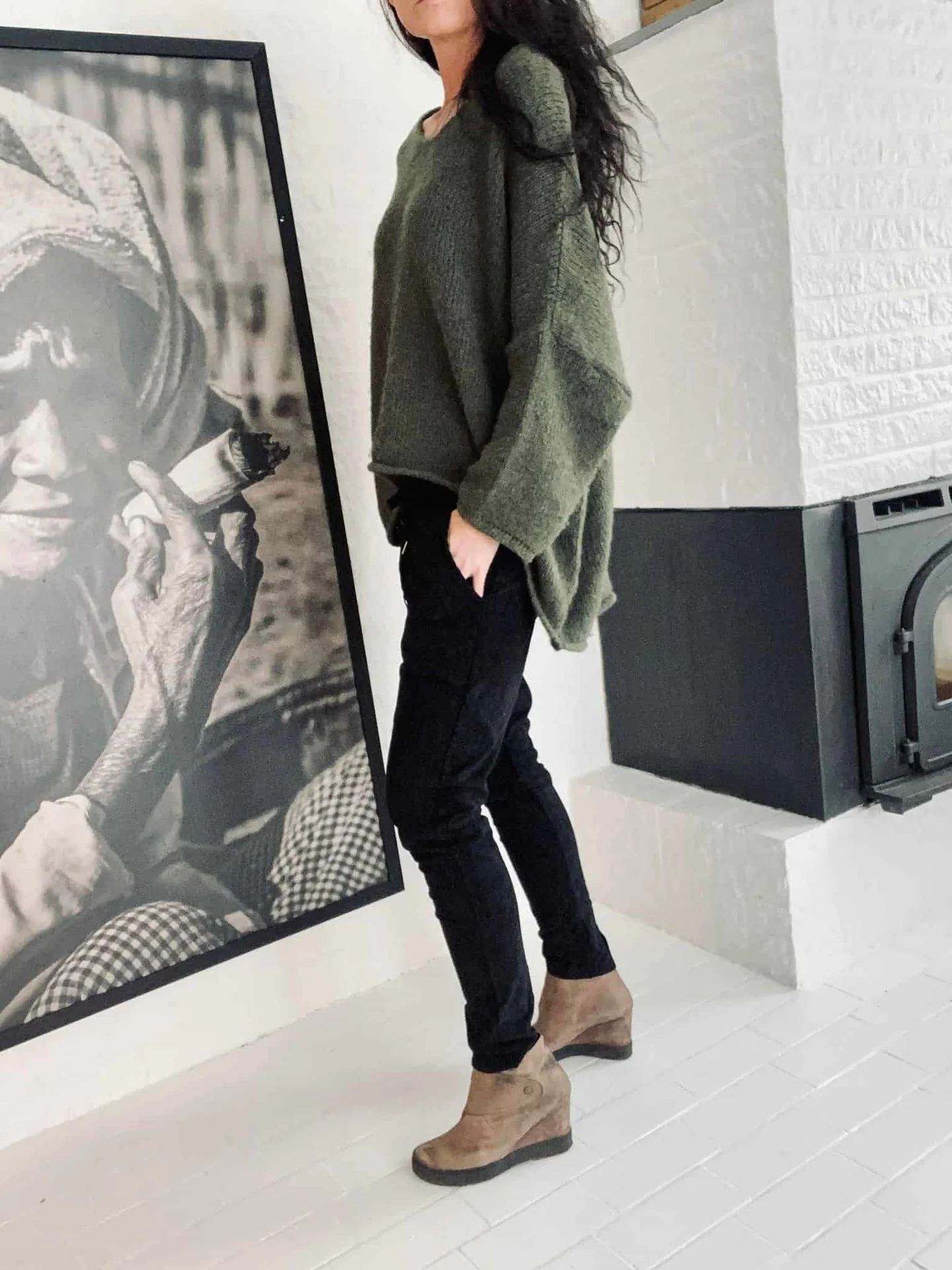 Oversize strikk Nilla – Army
