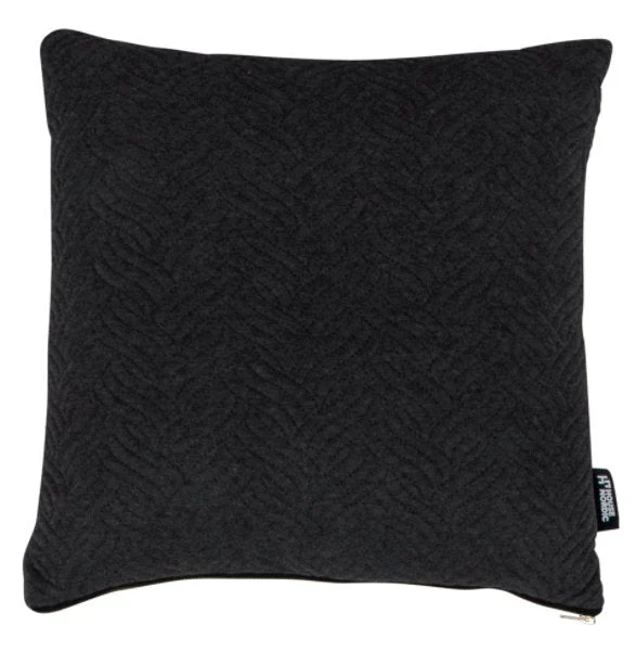 Pute 45x45cm - Svart med glidelås i messing - Image 3