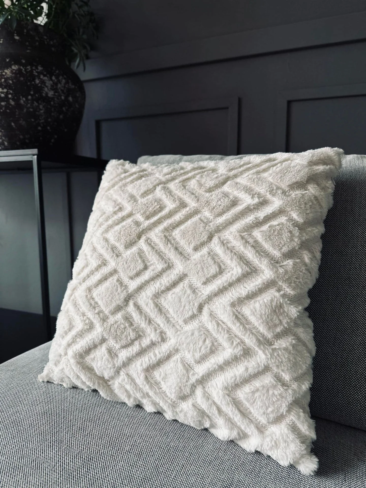 Pute ink fyld - 45x45cm Lys ZigZag