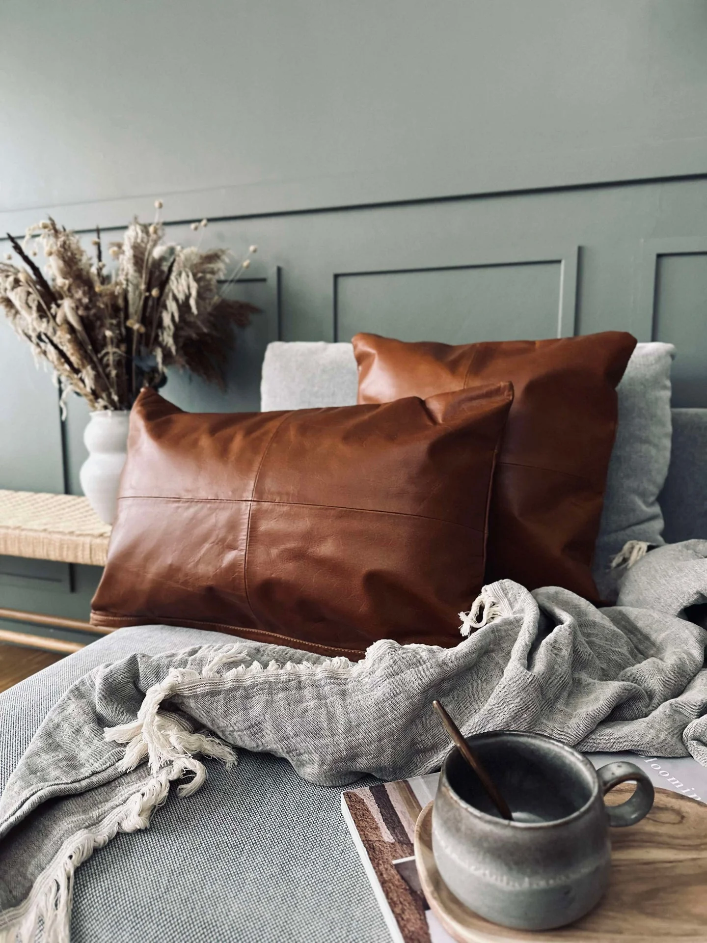Putetrekk Skinn - Cognac 45x45 - Image 8