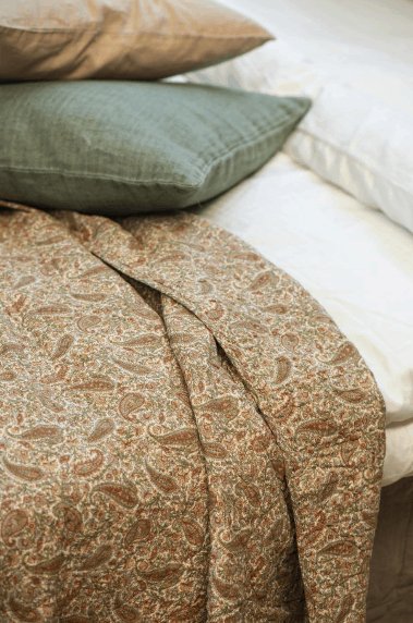 Quilt paisley i grønne, gyldne og rustfargede nyanser - Image 2