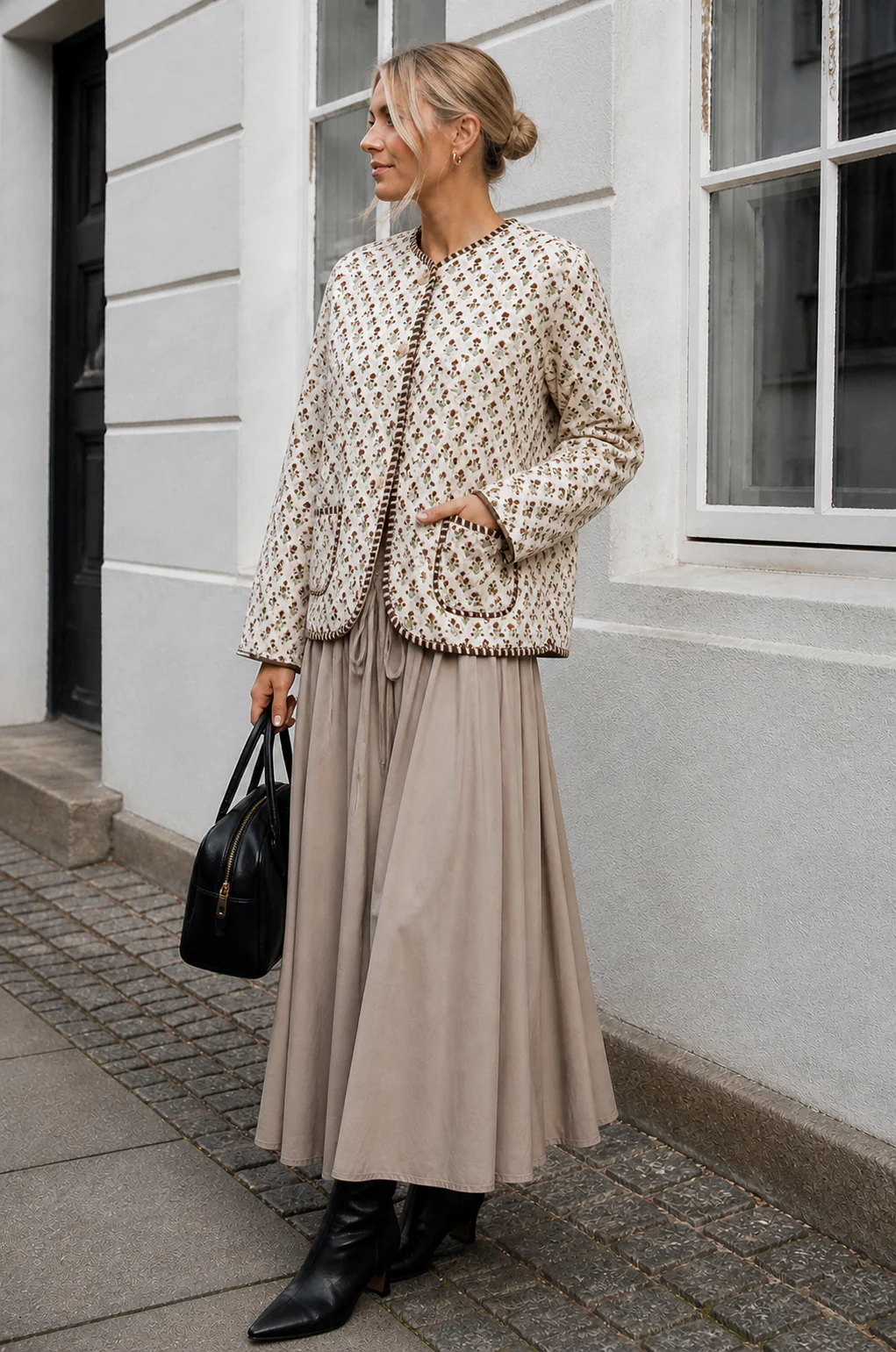 Quiltjakke - New brown / beige