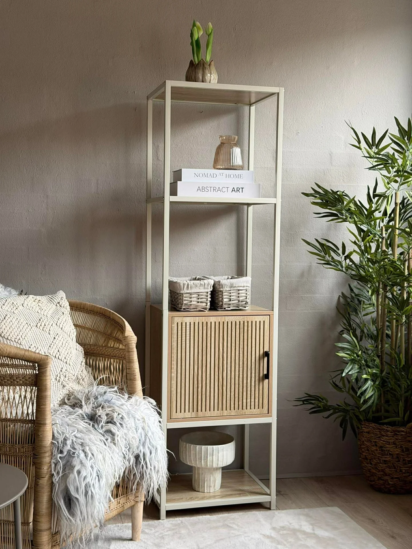 Reol med hyller og skap - Off white - Image 2