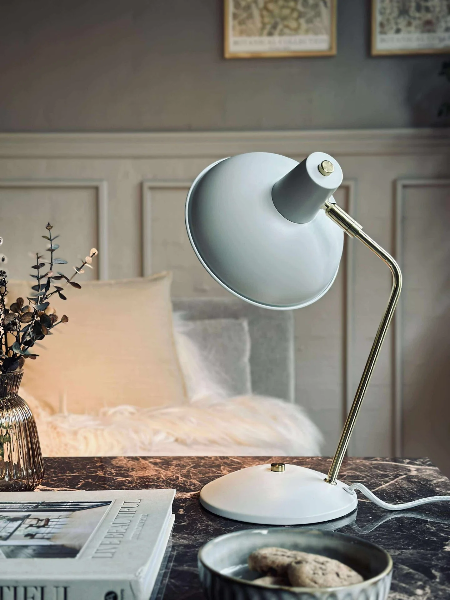 Bordlampe Retro - Hvit / gull - Image 9