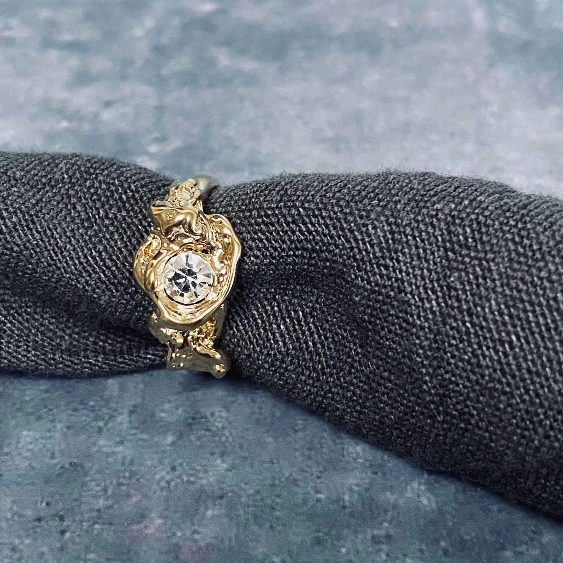 Ring 14karat gullbelagt med Preciosa-krystall - Image 3