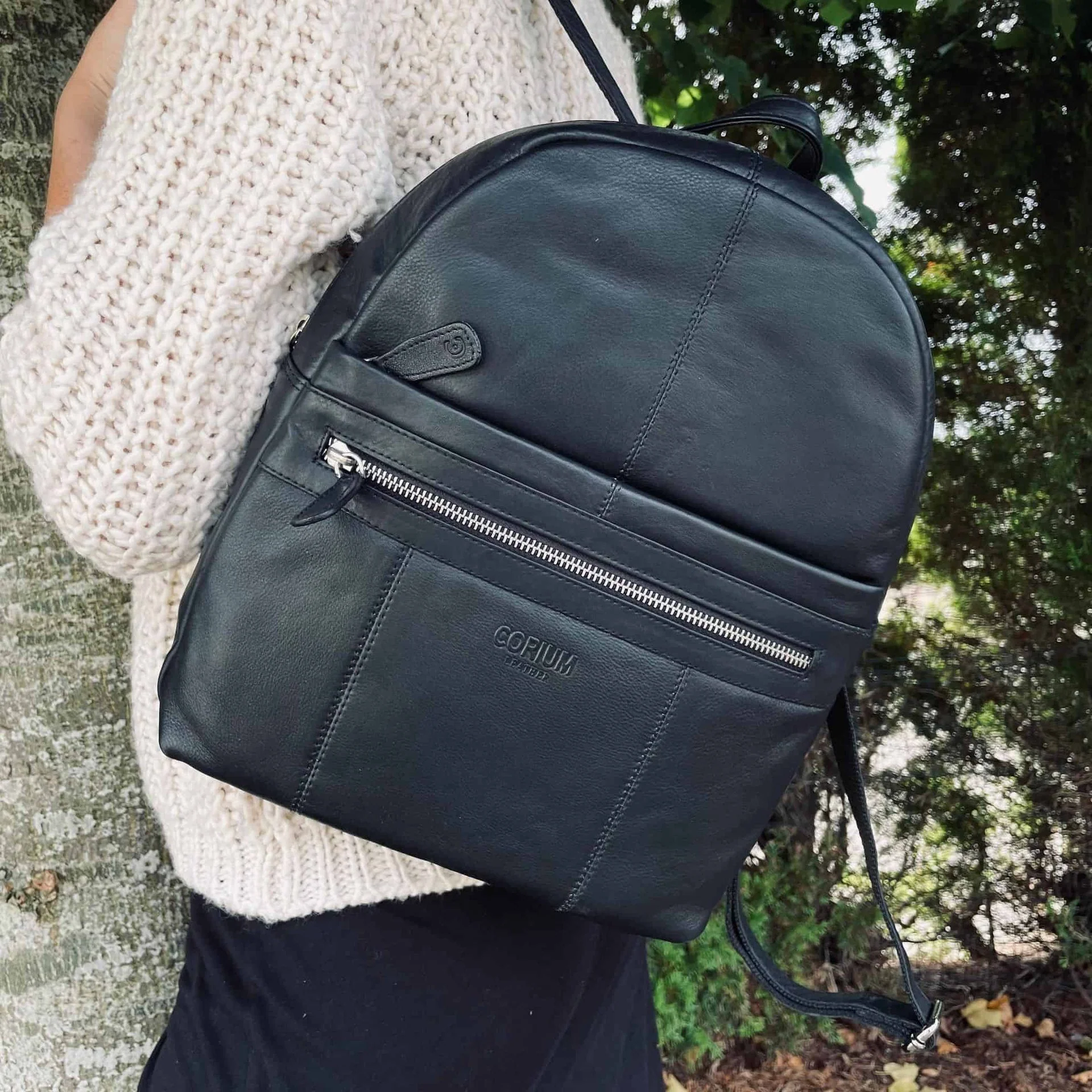 Ryggsekk Daily - Black leather