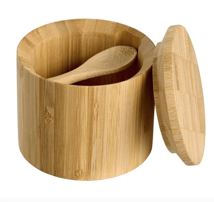 Saltkar med skje i bambus - Image 2