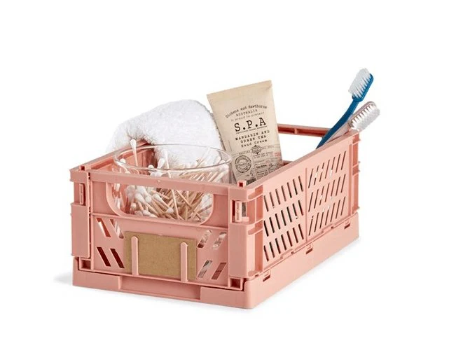 Sammenleggbar boks med etikett - Liten - MISTY CORAL - Image 3