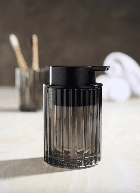 Såpedispenser - røykfarget glass