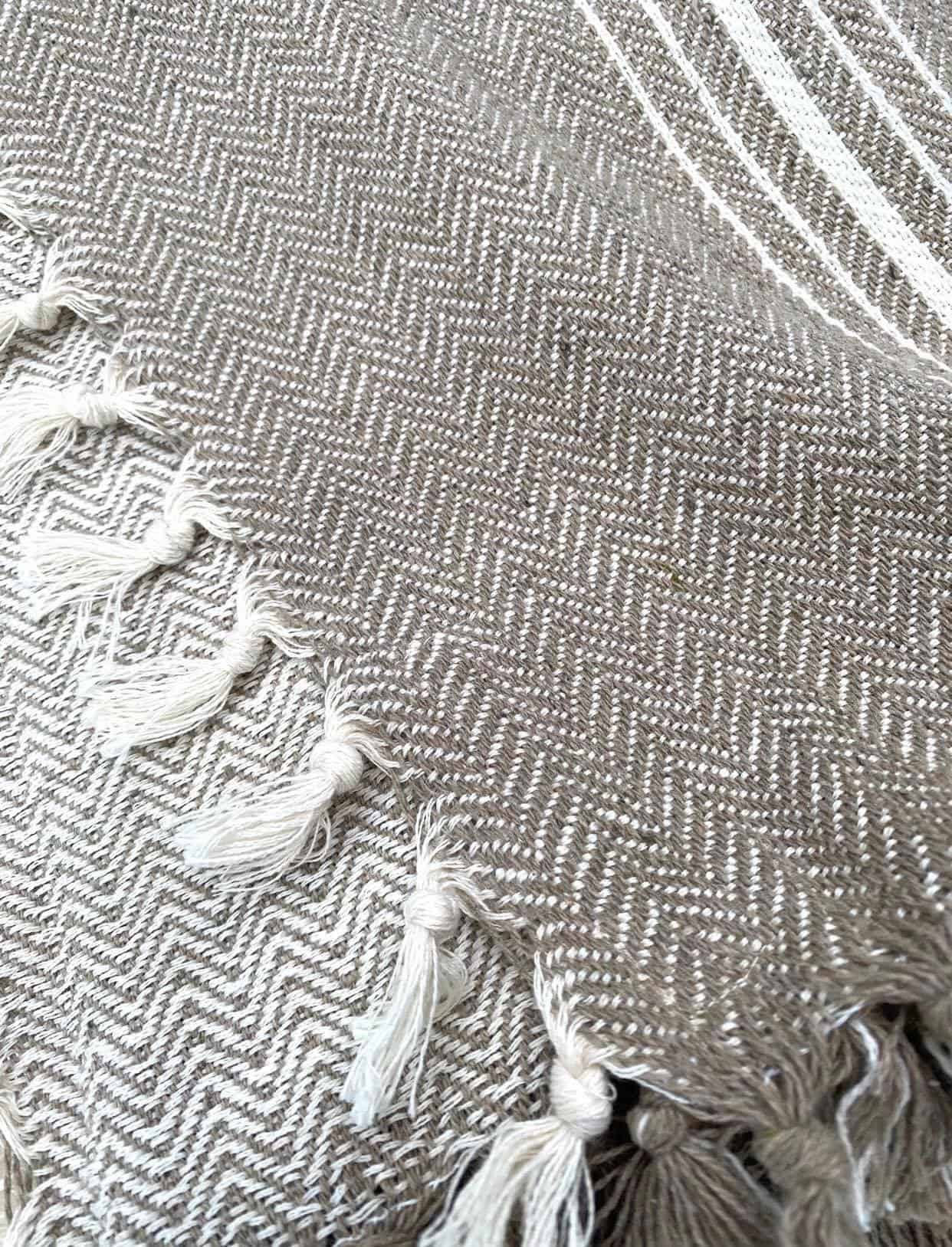 Sengeteppe - kaffe latte/ m. smal stripe 160x200 - Image 3