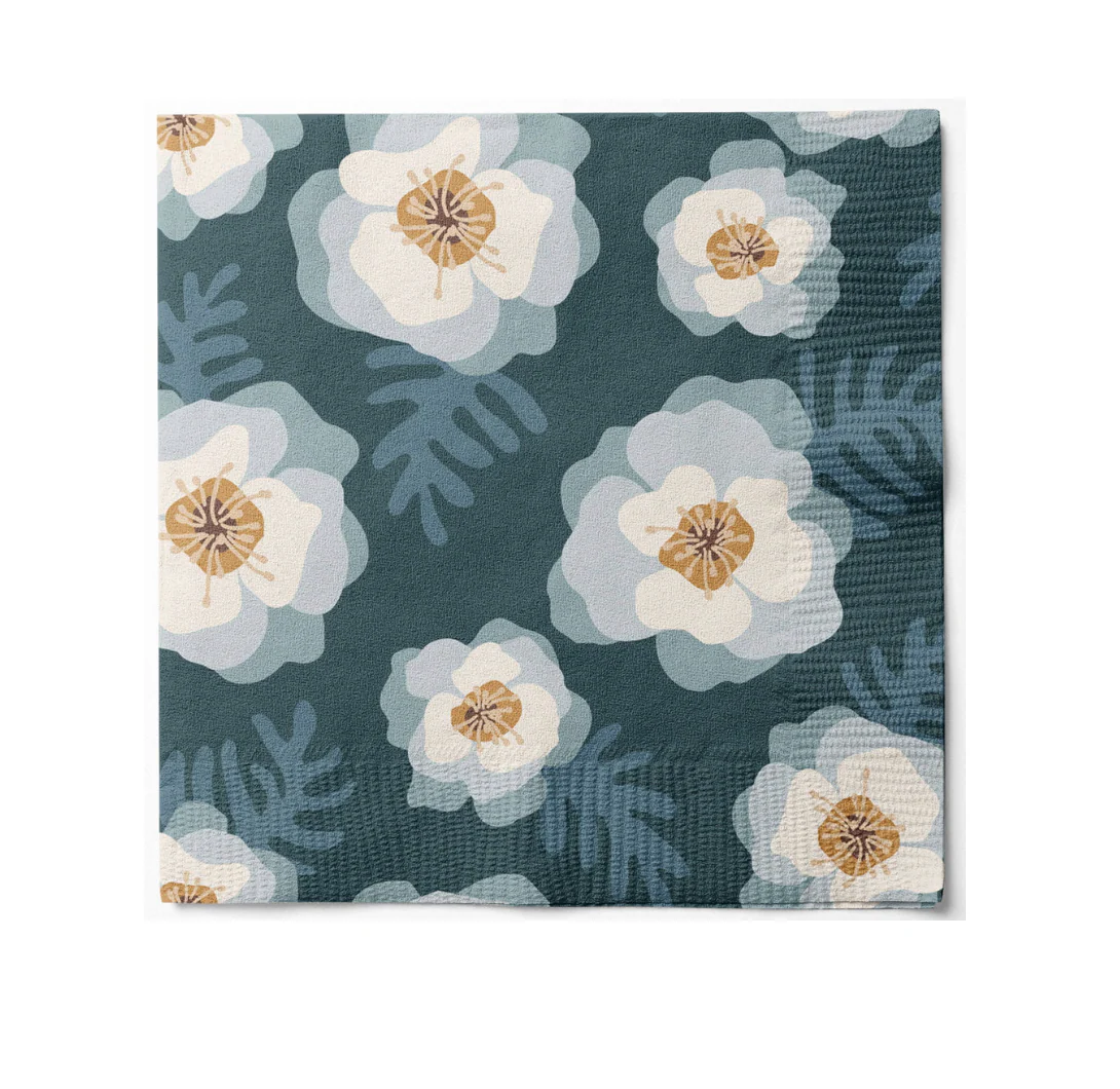 Servietter blue flower - 20 stk - Image 2