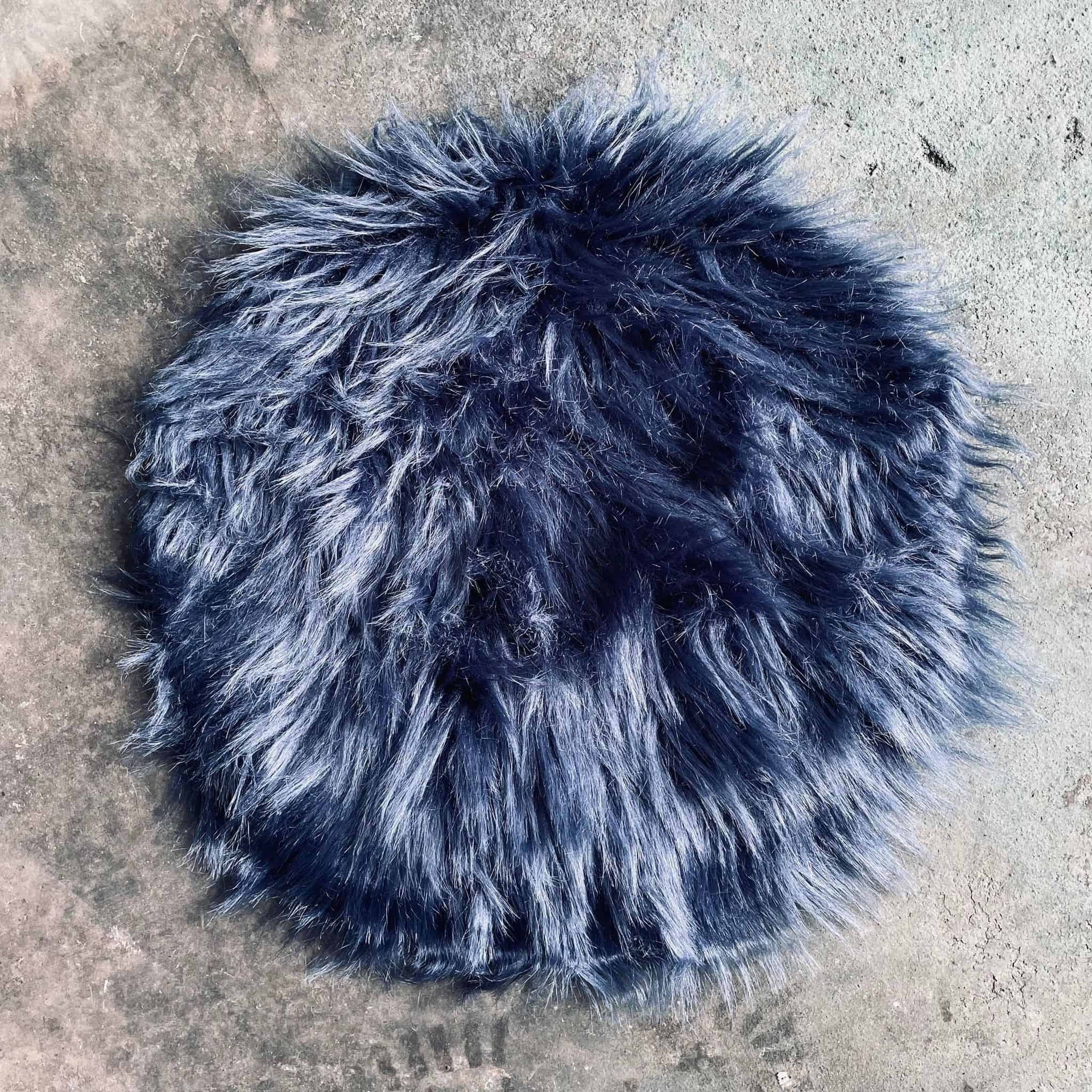 Seteskinn i imitert pels - JEANS BLUE Ø37cm