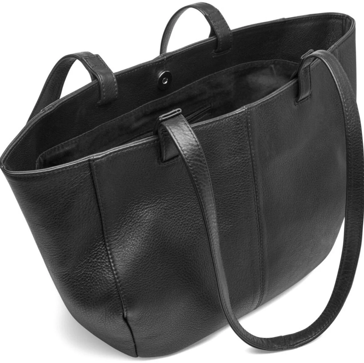 Shopper Aura – mykt svart skinn - Image 4
