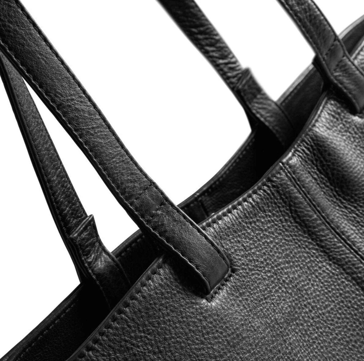 Shopper Aura – mykt svart skinn - Image 5