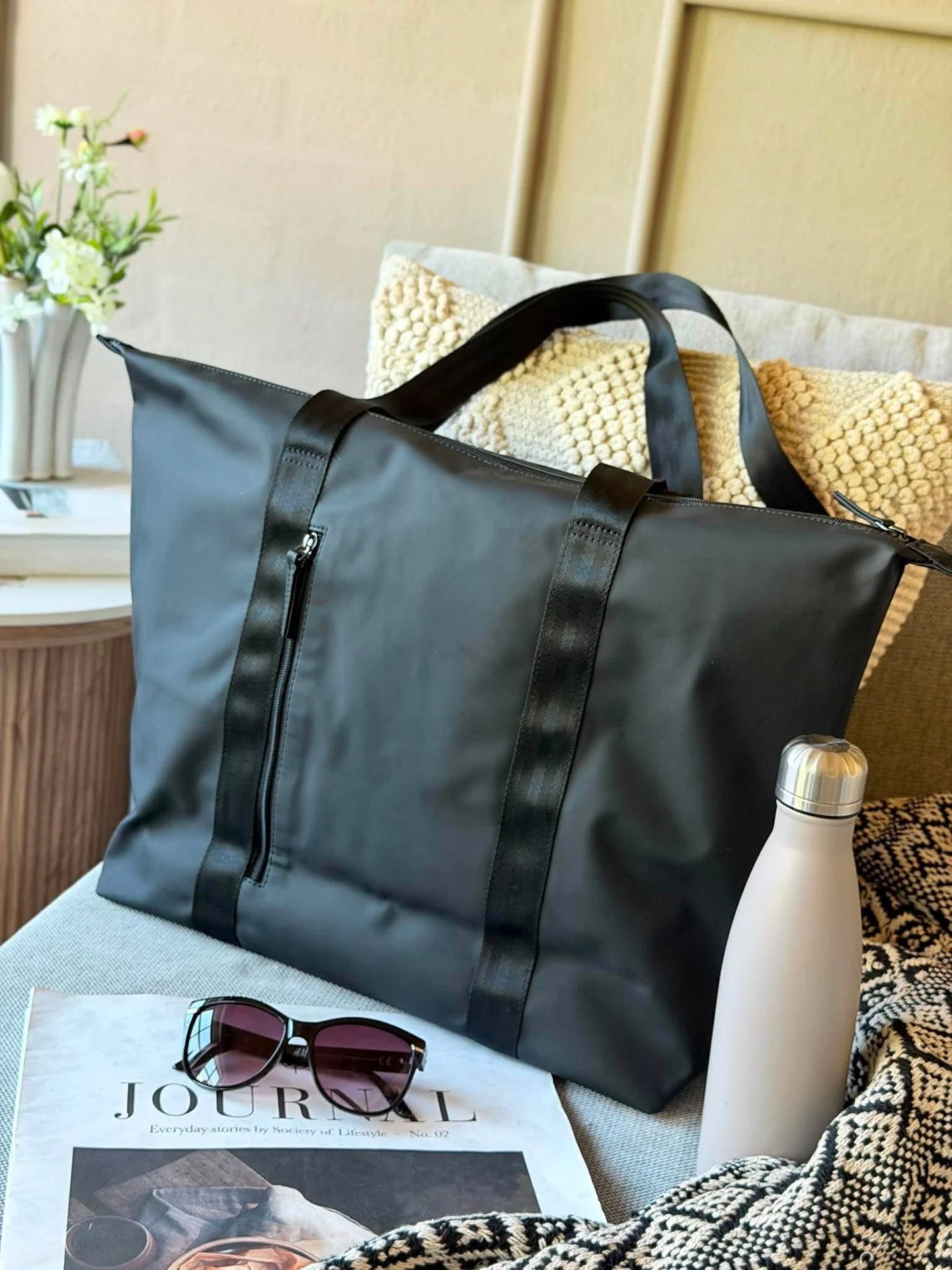 Shopper - black daisy - Image 4