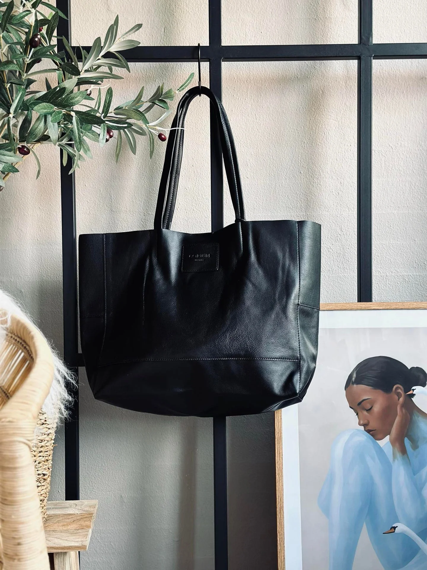 Shopper Daily i mykt skinn - Black - Image 2