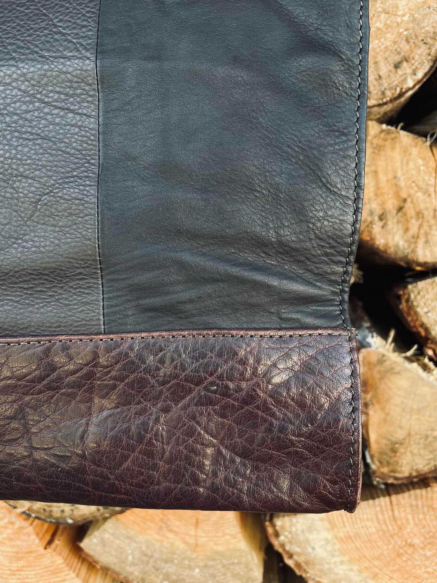 Shopper i kraftig resirkulert lær – Brown - Image 6