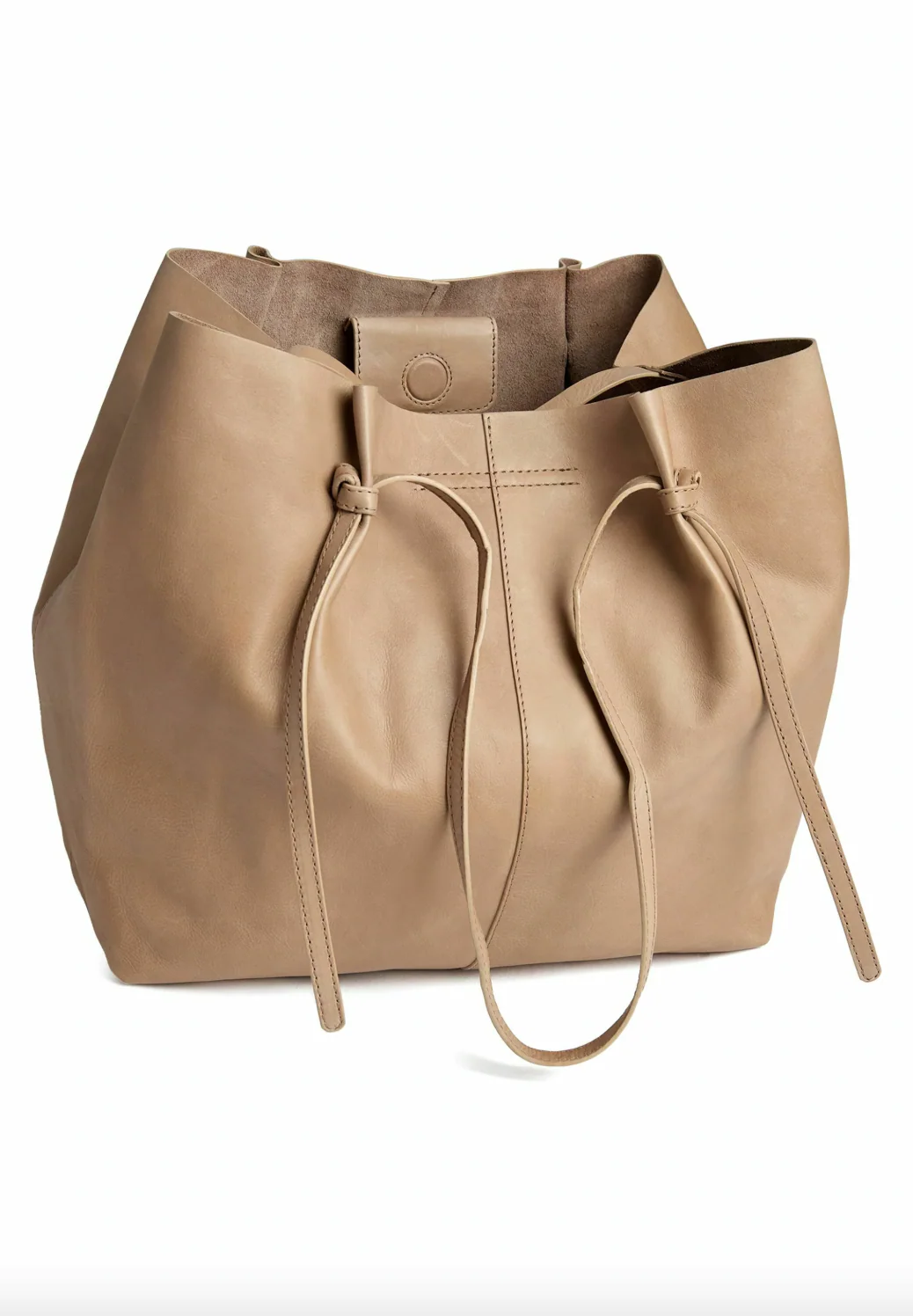 Shopper i myk skinnkvalitet - Sand - Image 13