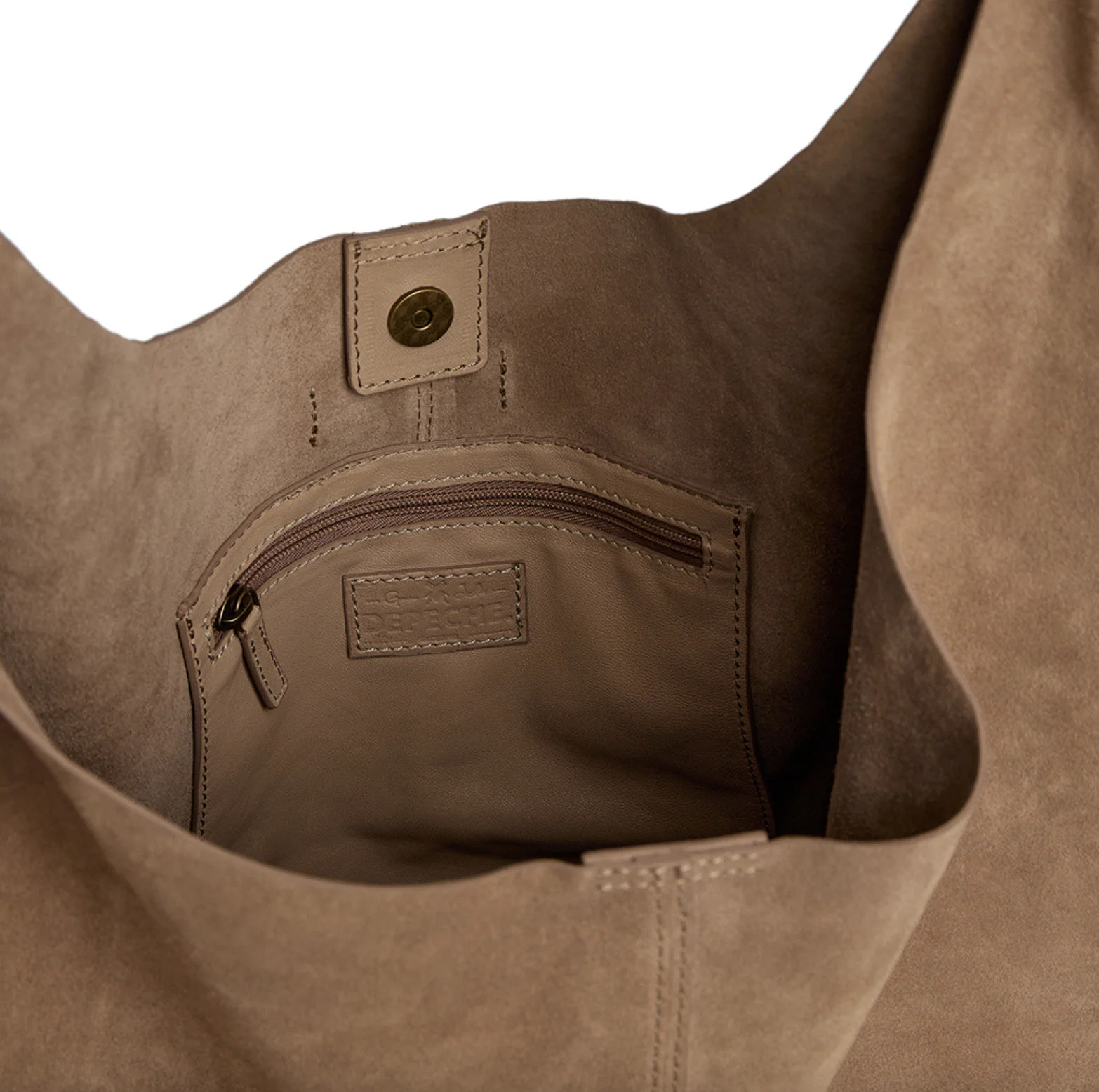Shopper i mykt ruskinn - Sand - Image 3