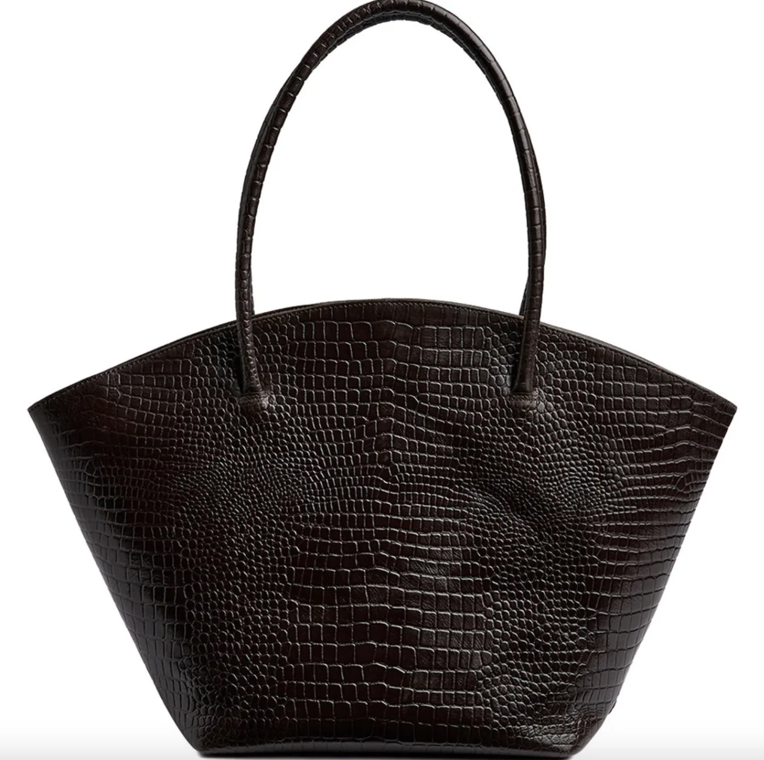 Shopper croco i skinn - Brown - Image 2