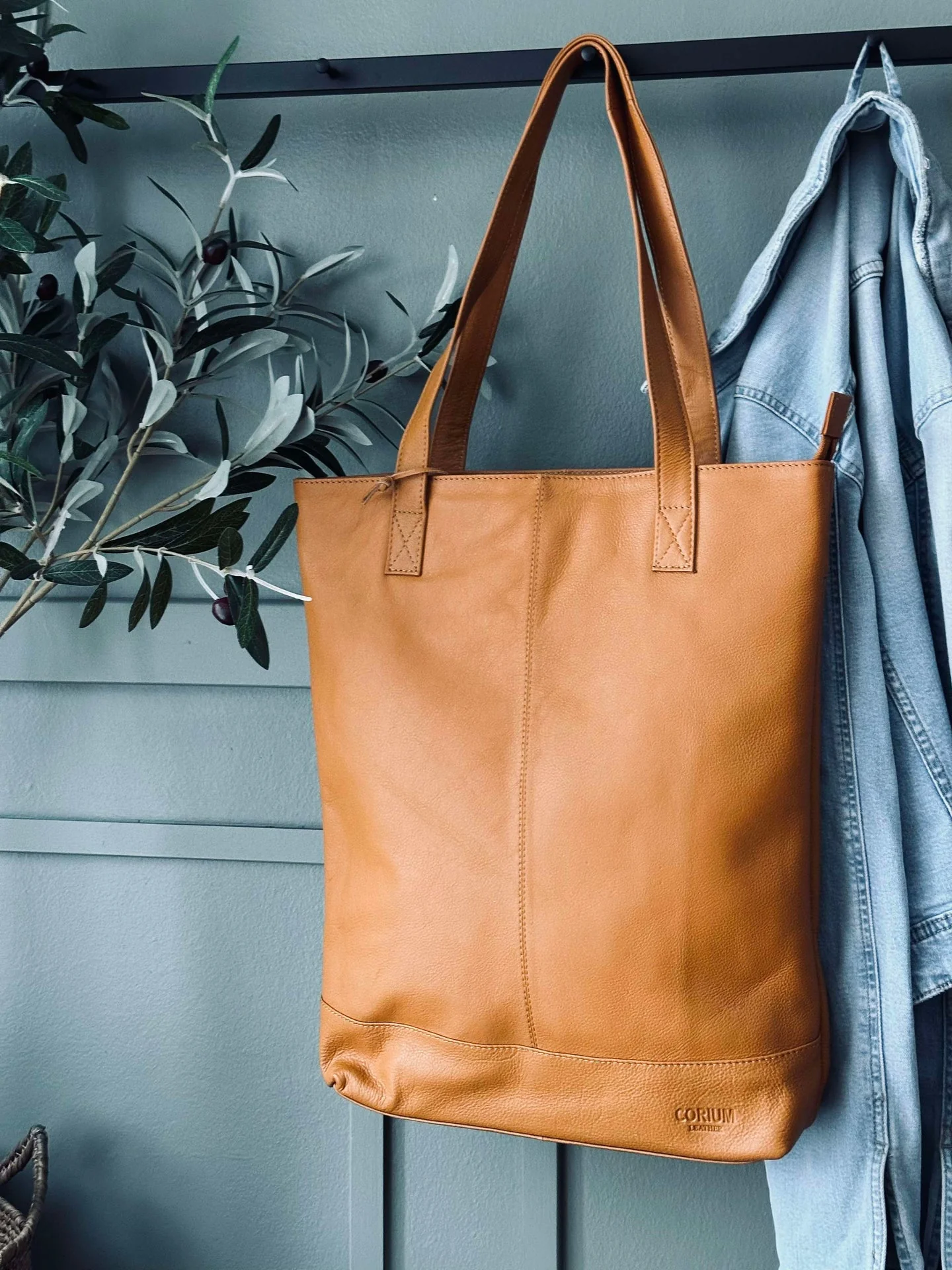 Shopper Marina i mykt skinn - Cognac