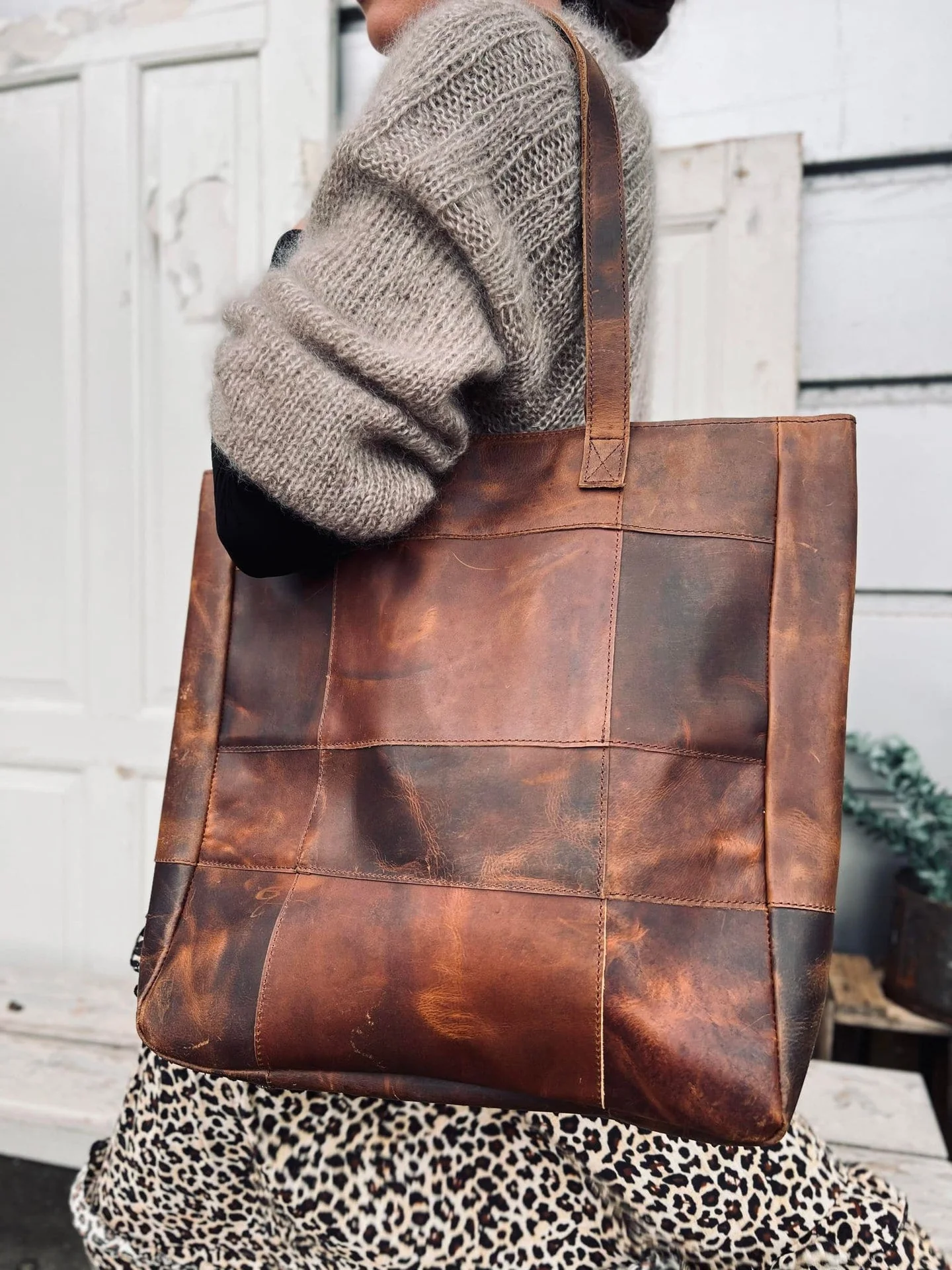 Shopper PATCHWORK - Dark walnut DELUXE