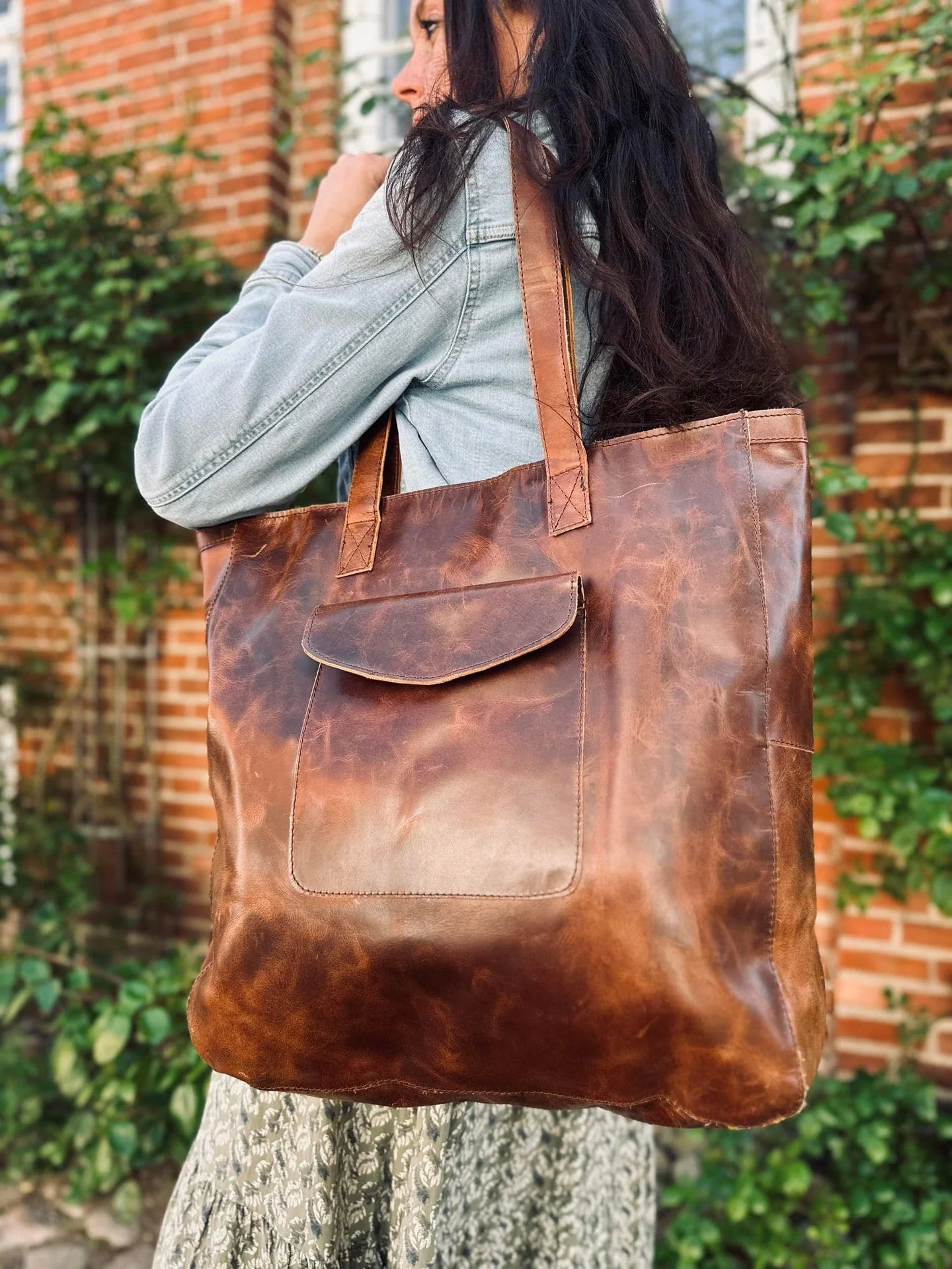 Shopper BIG BUFFALO – Mørk urban bøffelskinn - Image 2