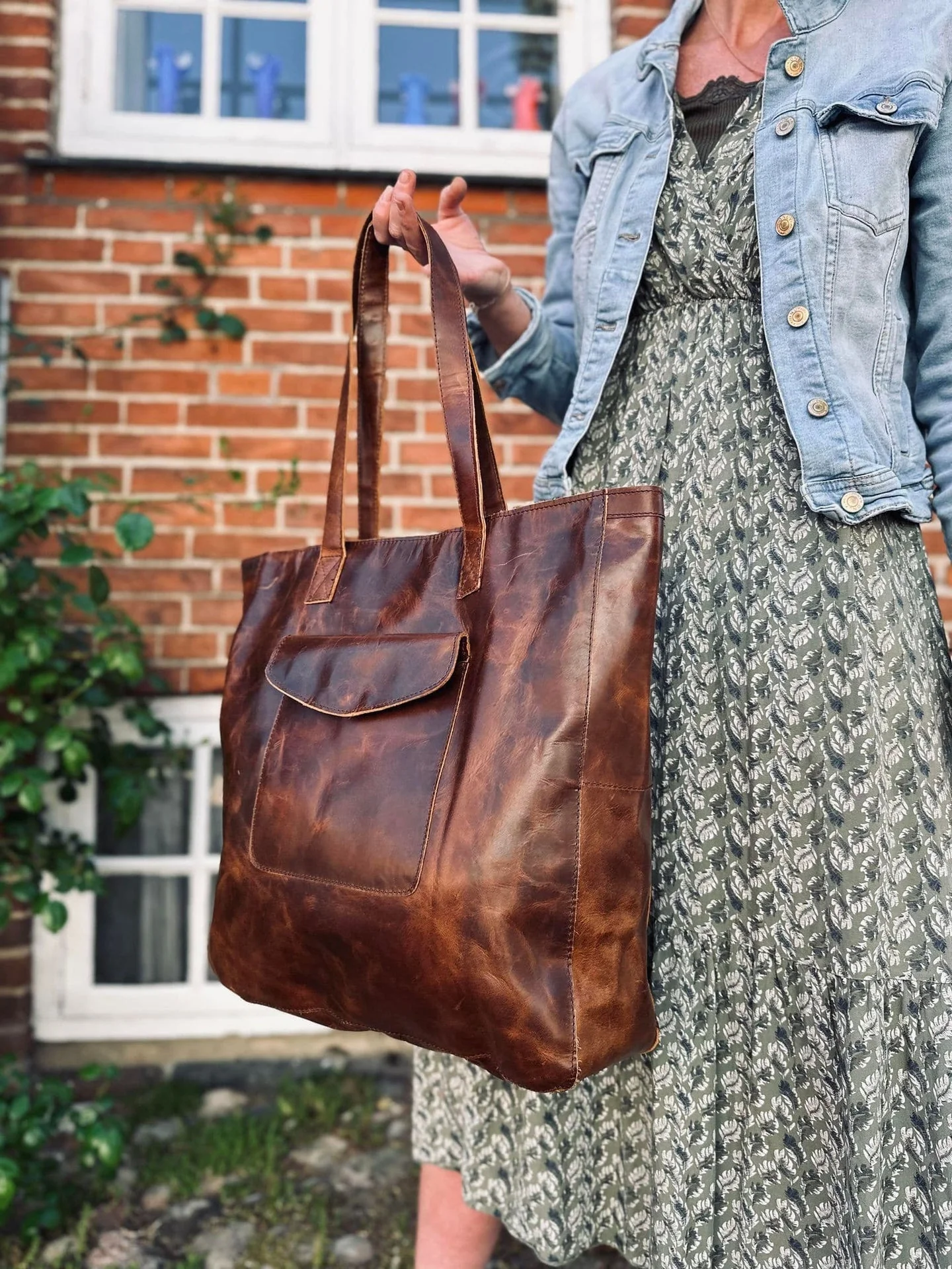 Shopper BIG BUFFALO – Mørk urban bøffelskinn - Image 3
