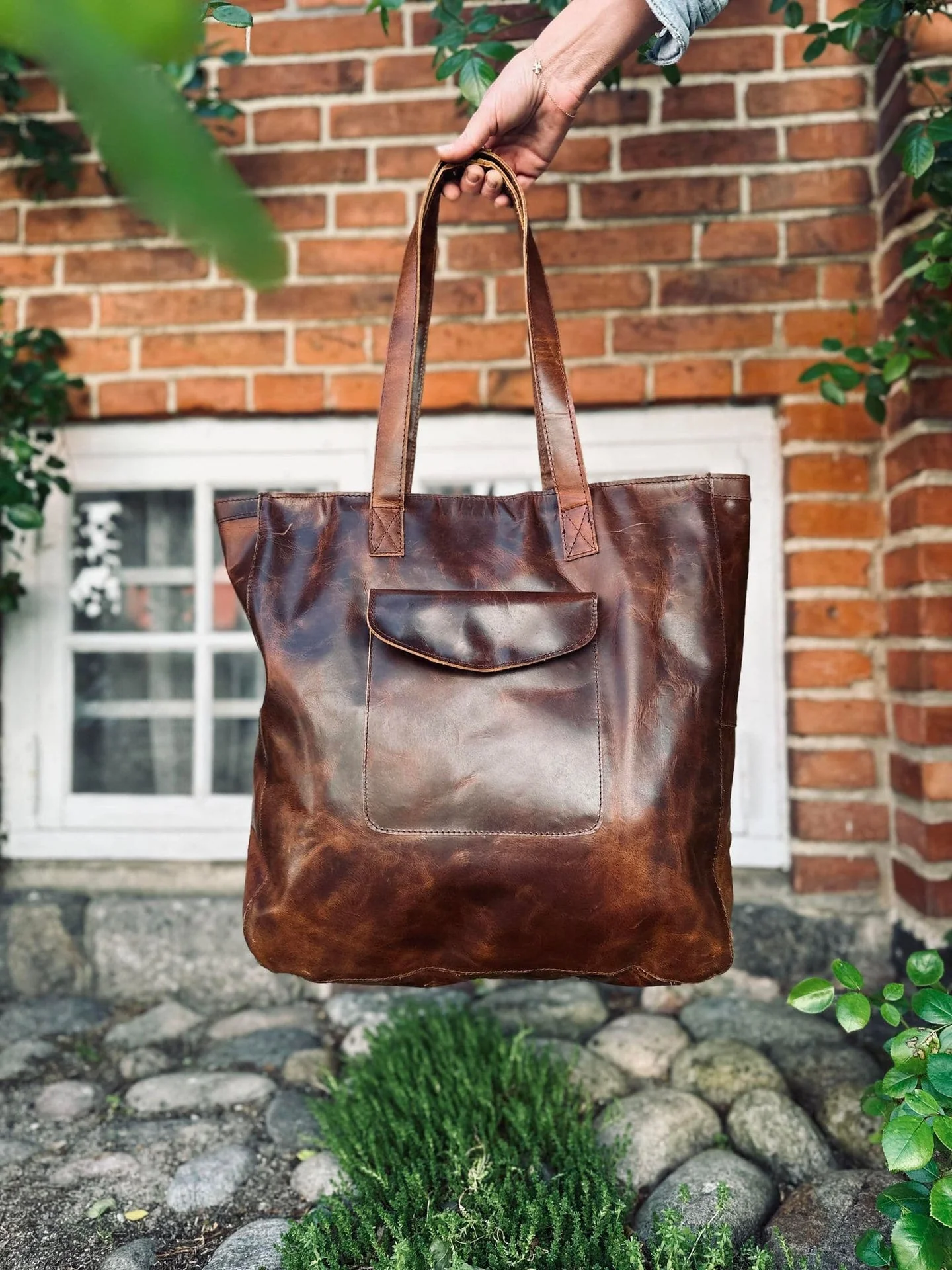 Shopper BIG BUFFALO – Mørk urban bøffelskinn - Image 4
