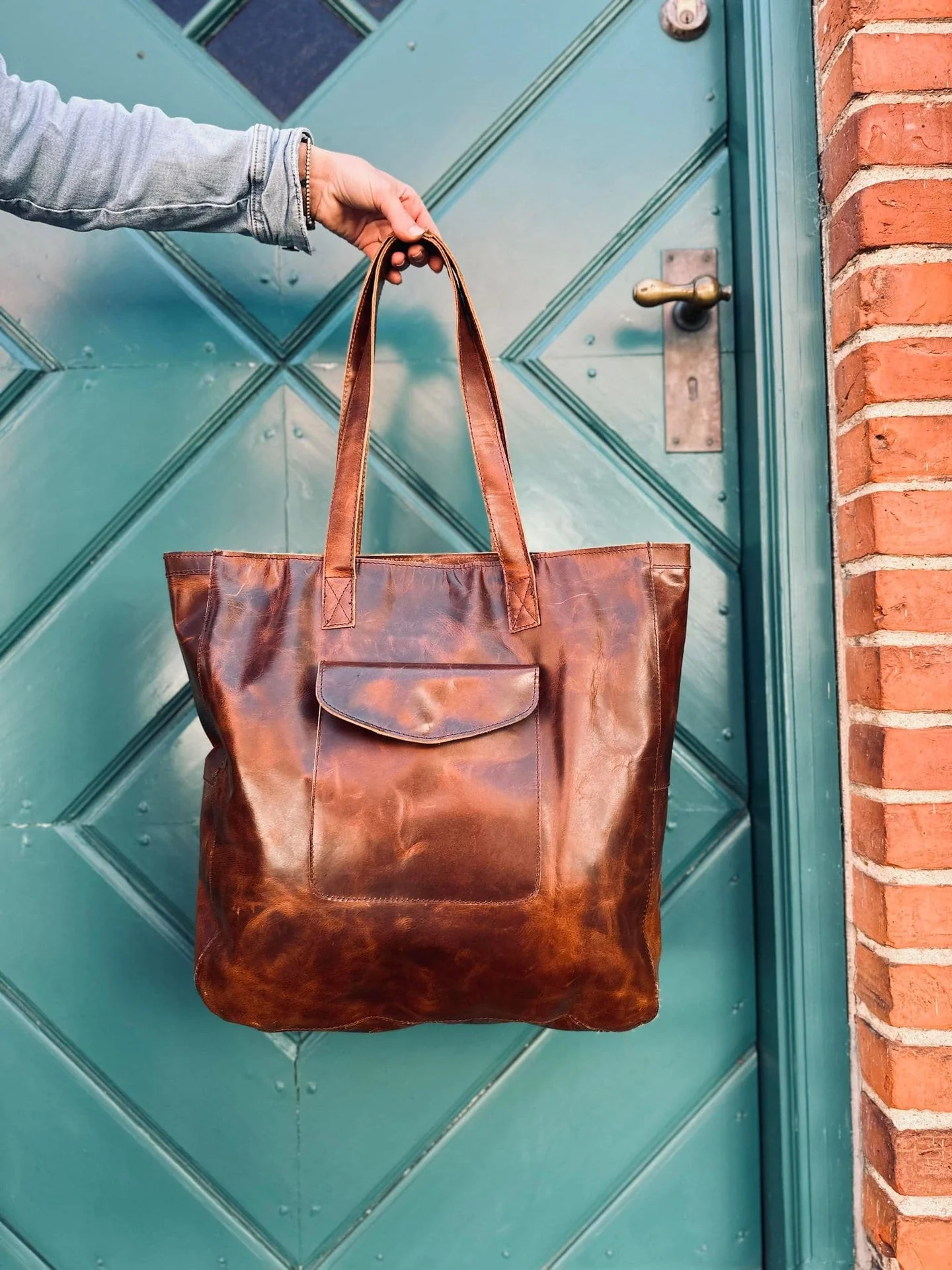 Shopper BIG BUFFALO – Mørk urban bøffelskinn - Image 6