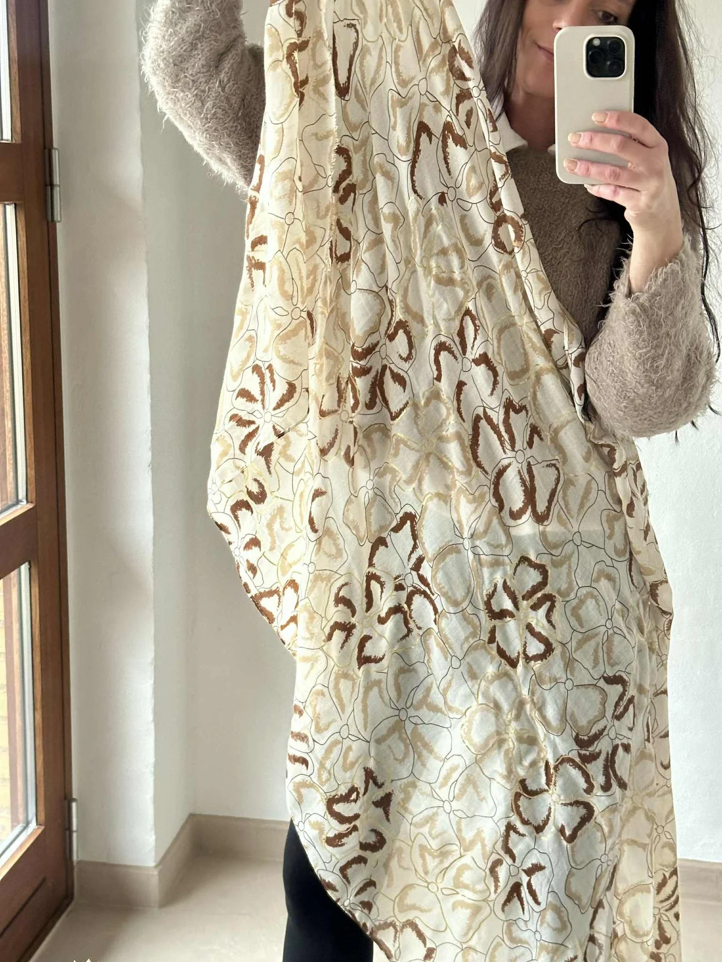 Skjerf Medina - beige / gull - Image 2