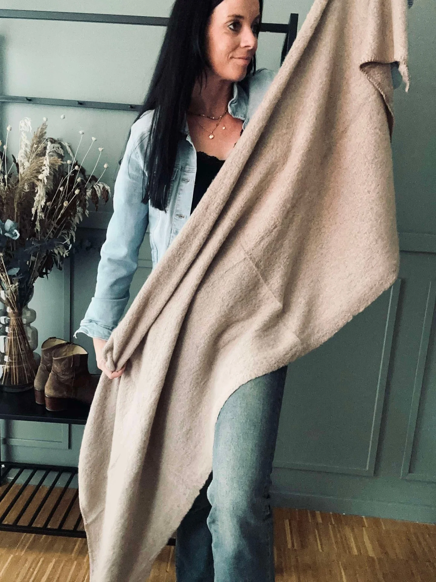 Skjerf MILA Beige / Rosa - Image 2