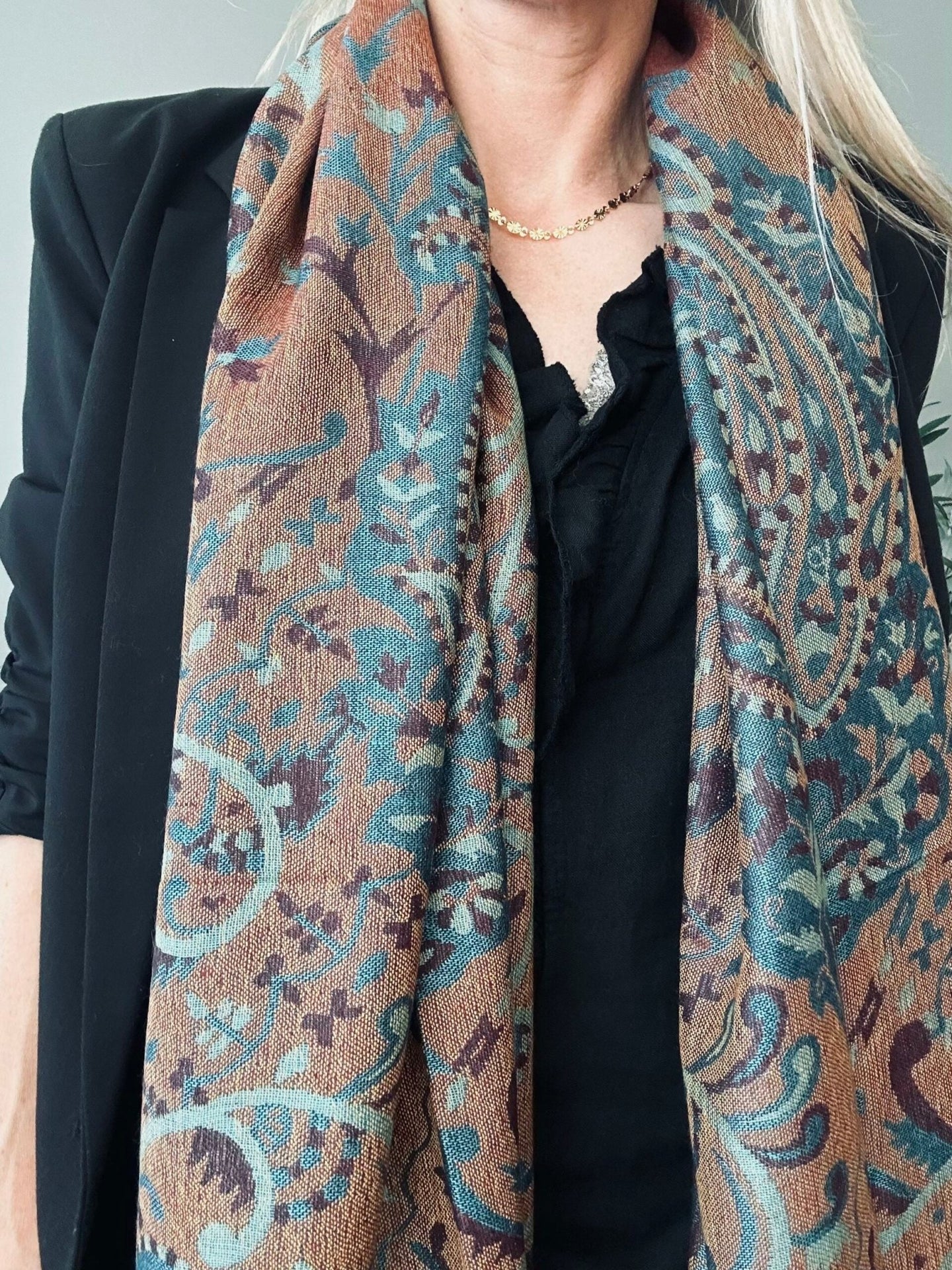 Skjerf Paisley – Petroleum - Image 2