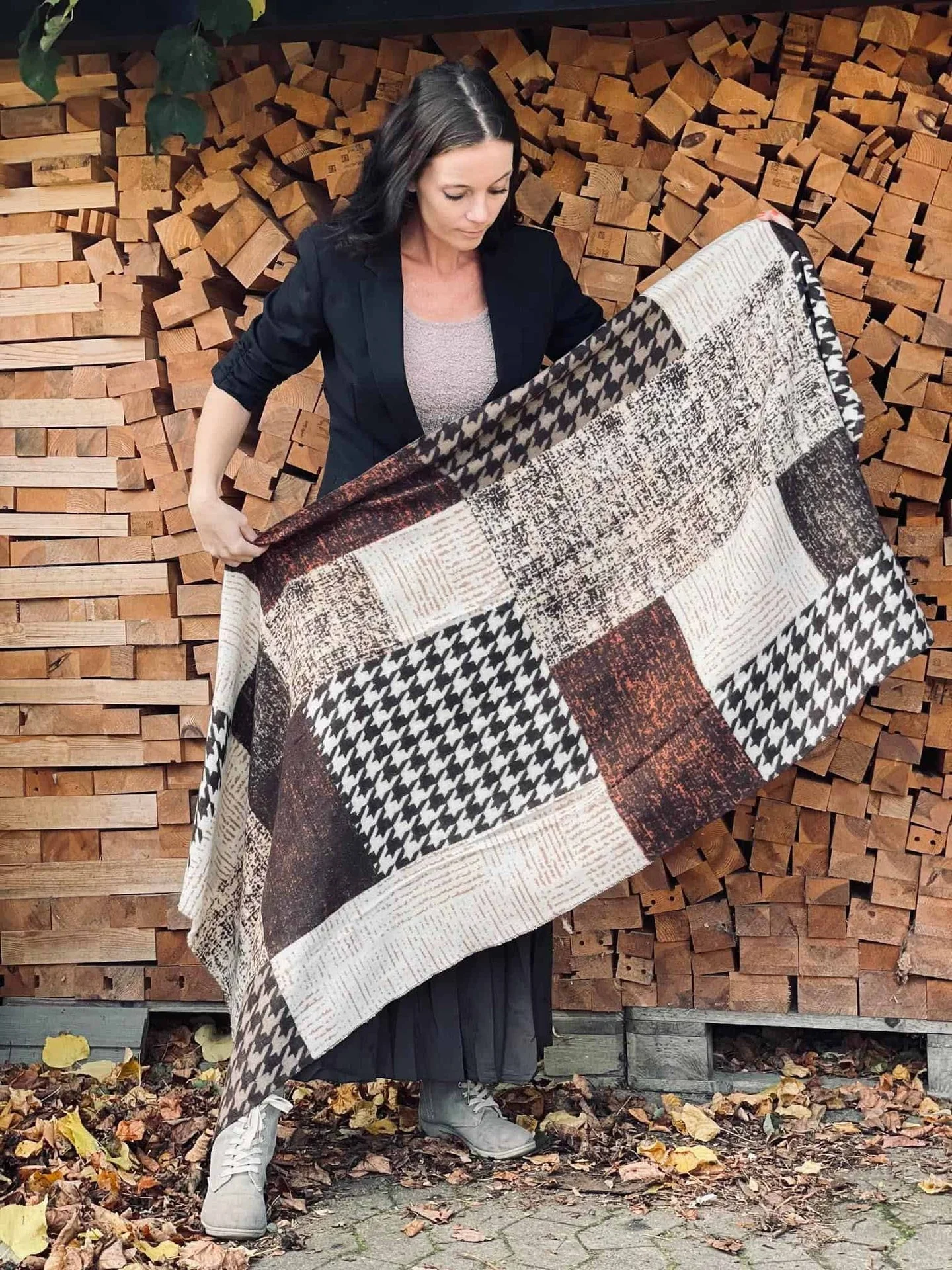 Skjerf - patchwork brown - Image 6
