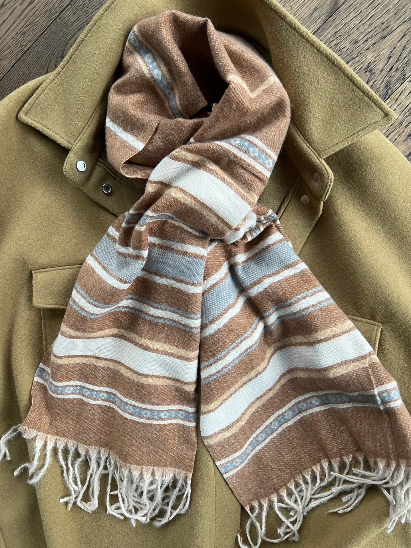 Skjerf Sasha - Cognac Stripete - Image 2
