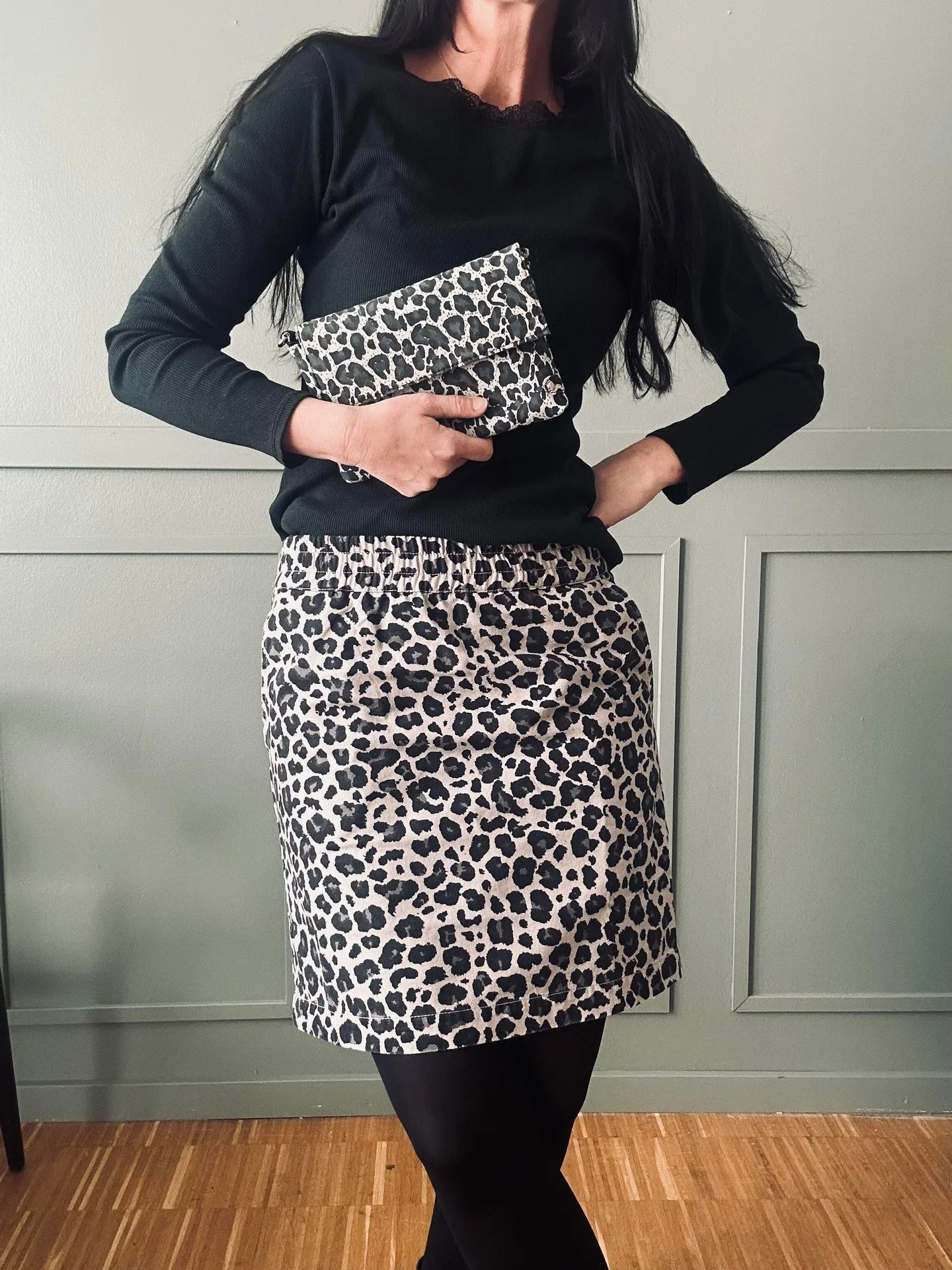 Skjørt Jane Leopard Grå - Image 2