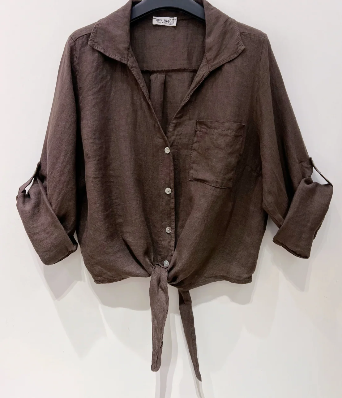Skjorte NALA brown - 100 % lin - Image 2