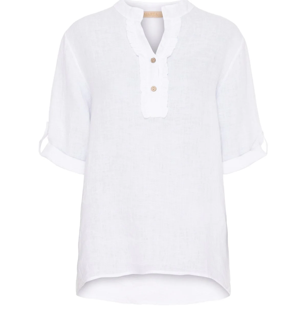 Skjortebluse Vera linmix - Hvit