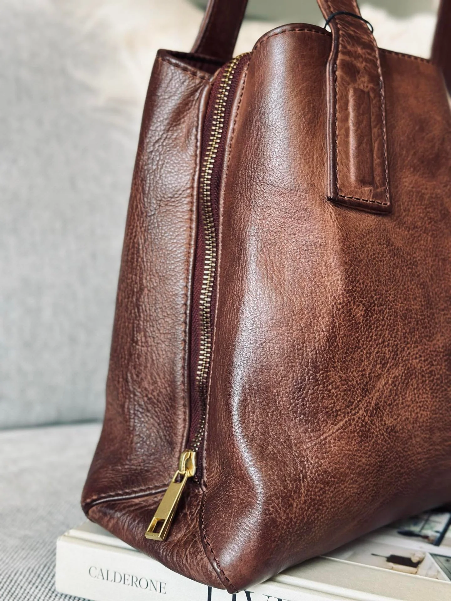 Skulderveske - Brandy leather - Image 8