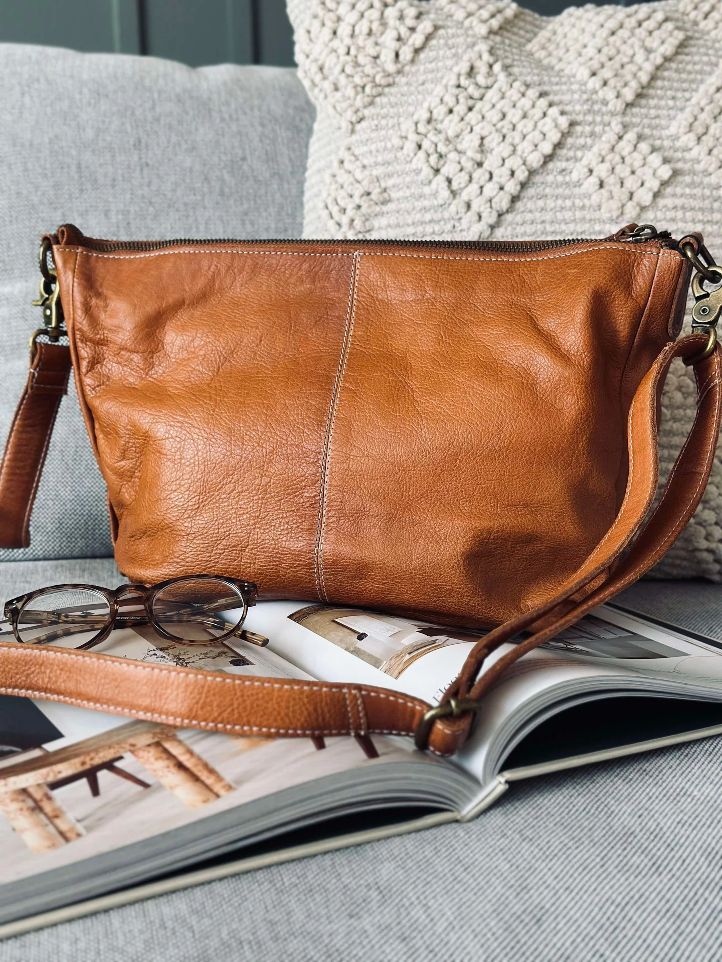 Skulderveske Naomi small - Cognac - Image 13