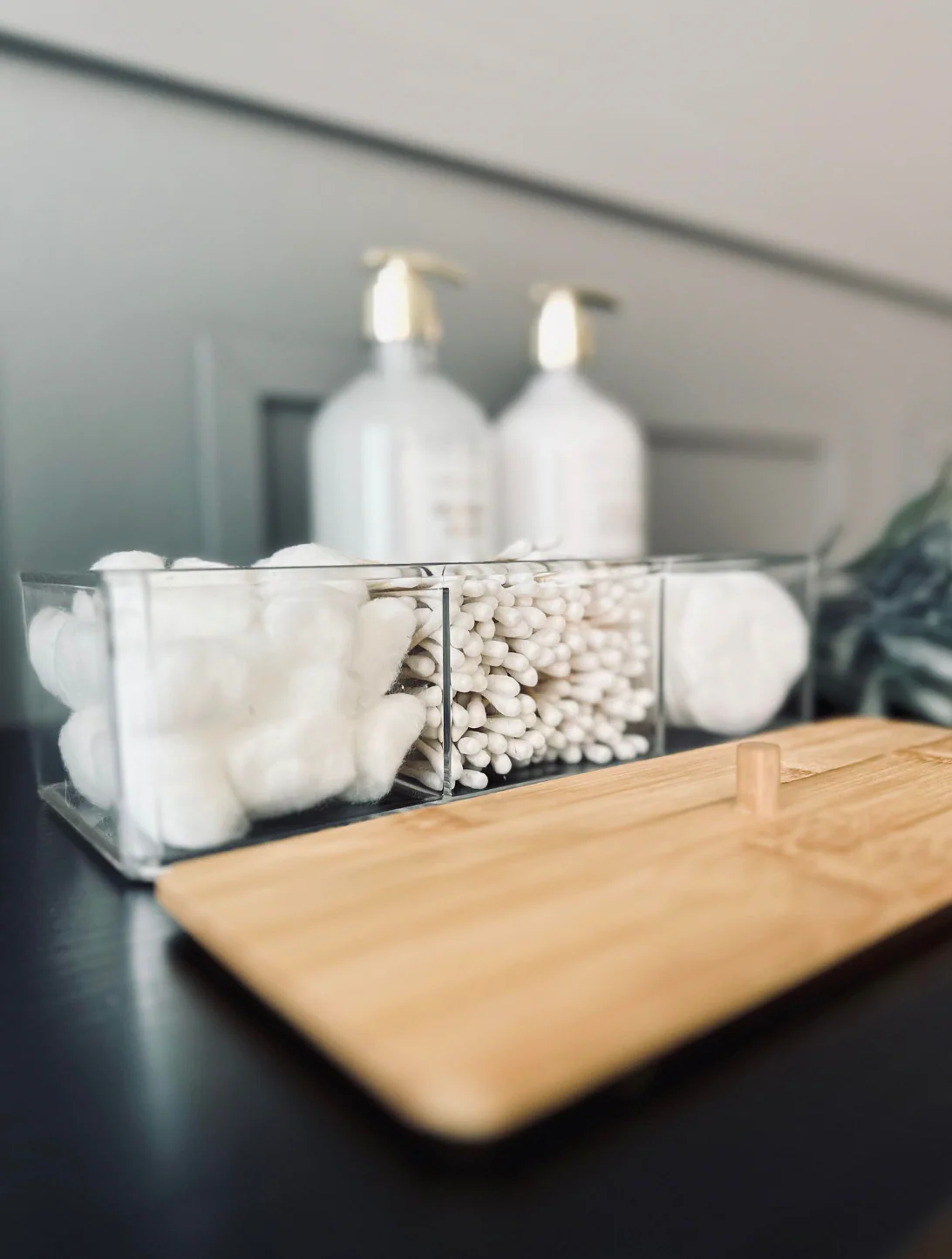 Makeup organizer - Akryl med bambuslokk - Image 4