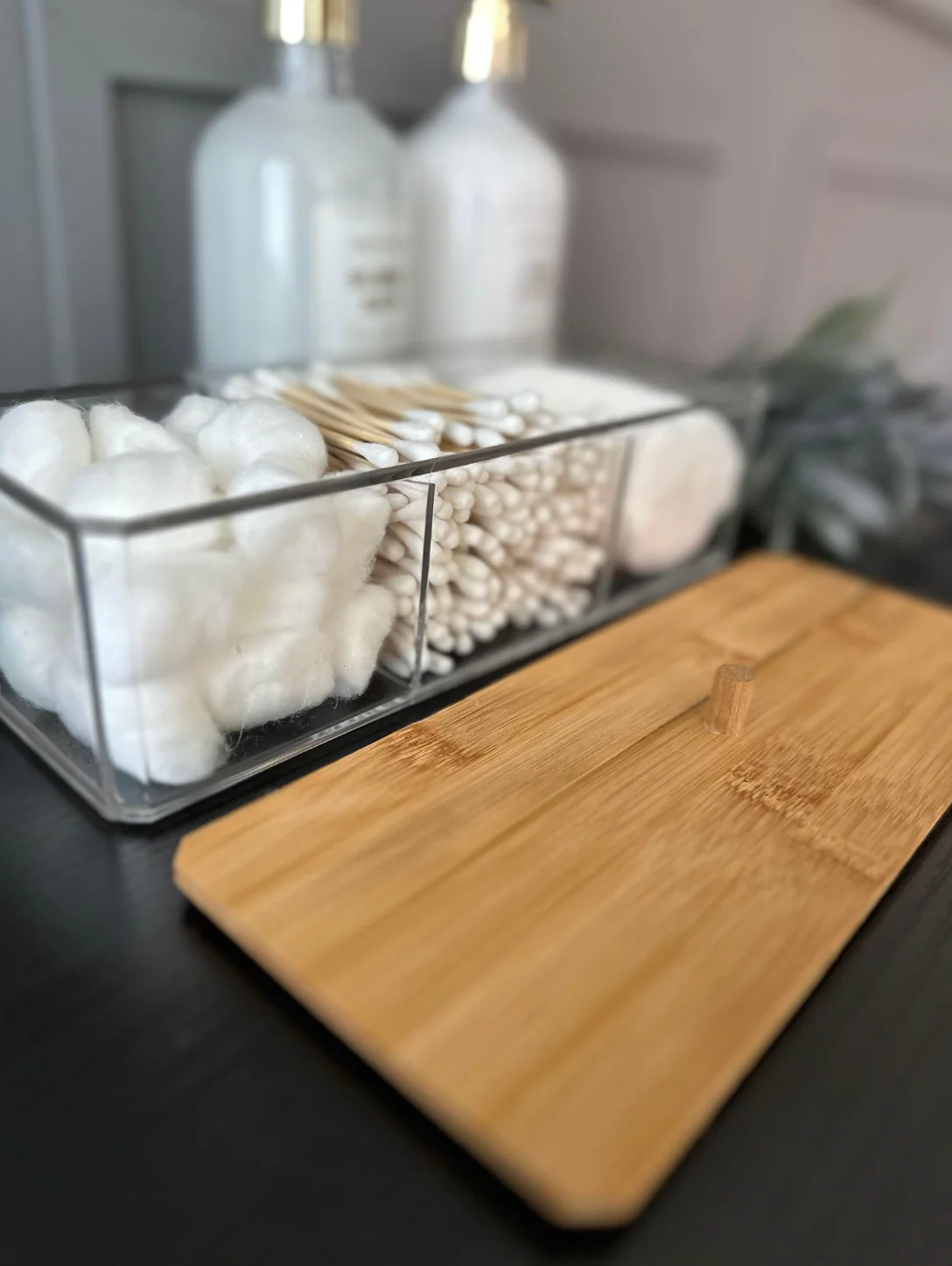 Makeup organizer - Akryl med bambuslokk - Image 5